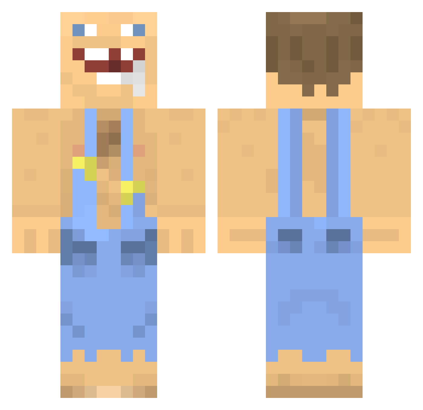 PanJezykk Minecraft skin, front and back view