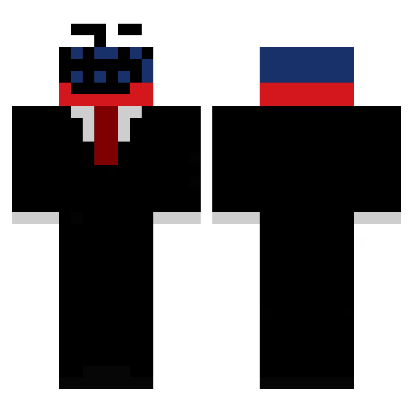 XEPABRIH666 Minecraft skin, front and back view