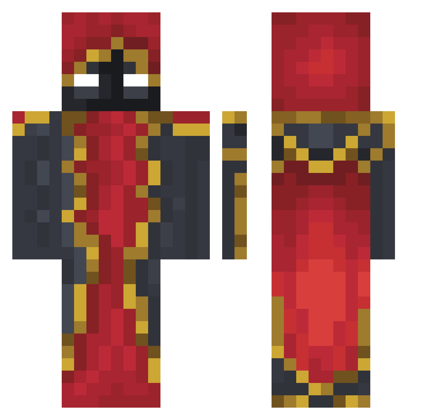 ReceiverShip Minecraft skin, front and back view