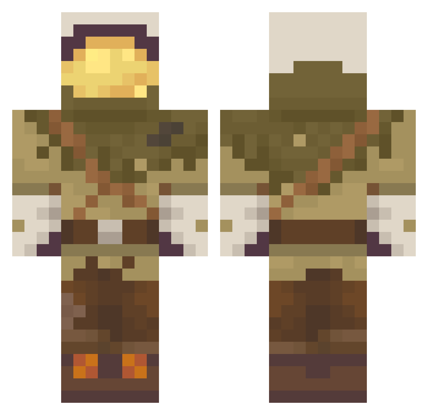 Centauri366 Minecraft skin, front and back view