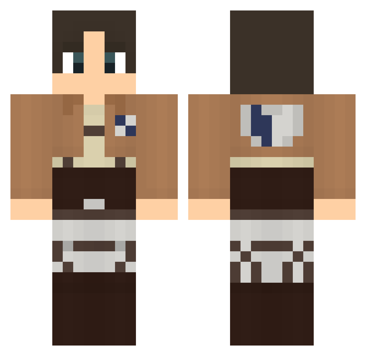 Pasteleo Minecraft skin, front and back view