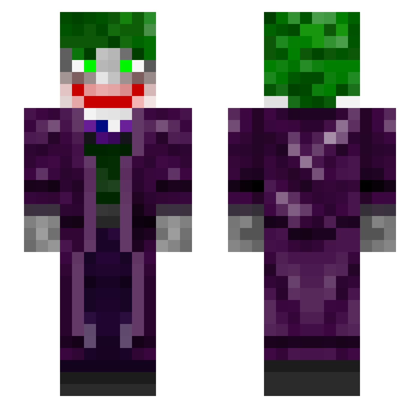Wiled Minecraft skin, front and back view