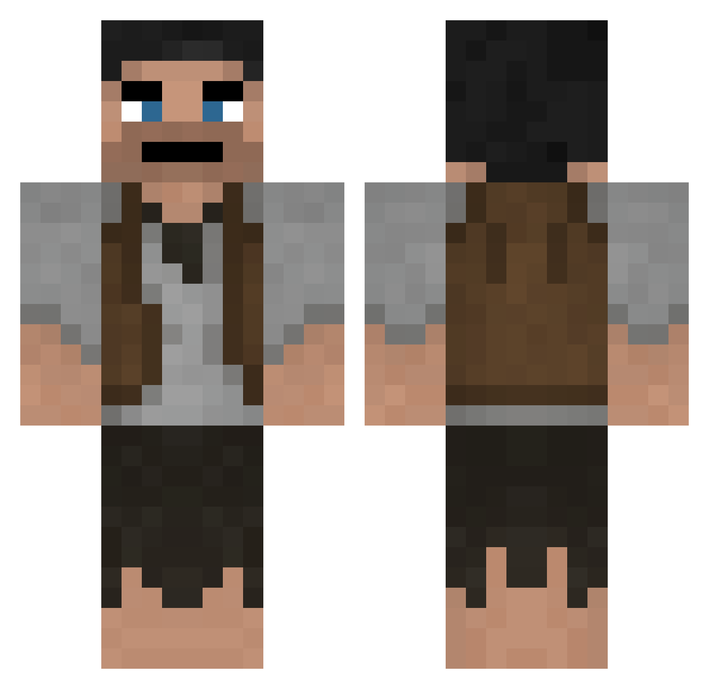 Puddingheh Minecraft skin, front and back view