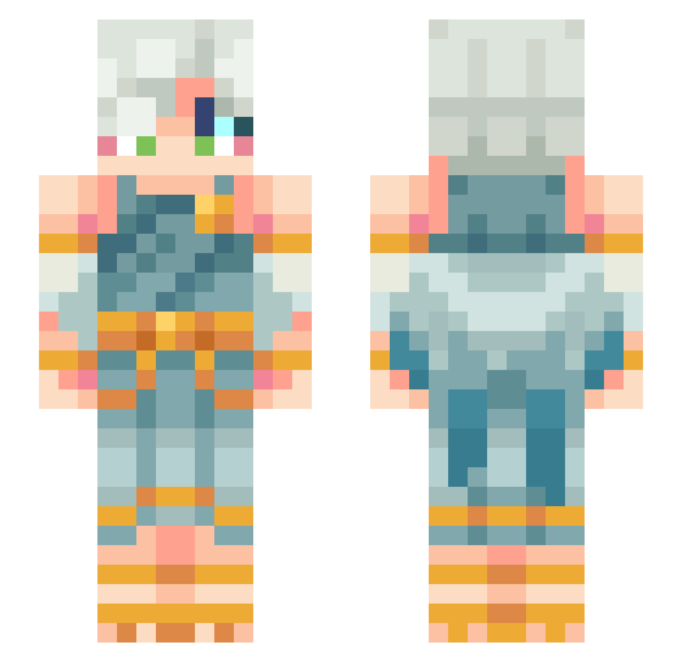 ArdentMC Minecraft skin, front and back view