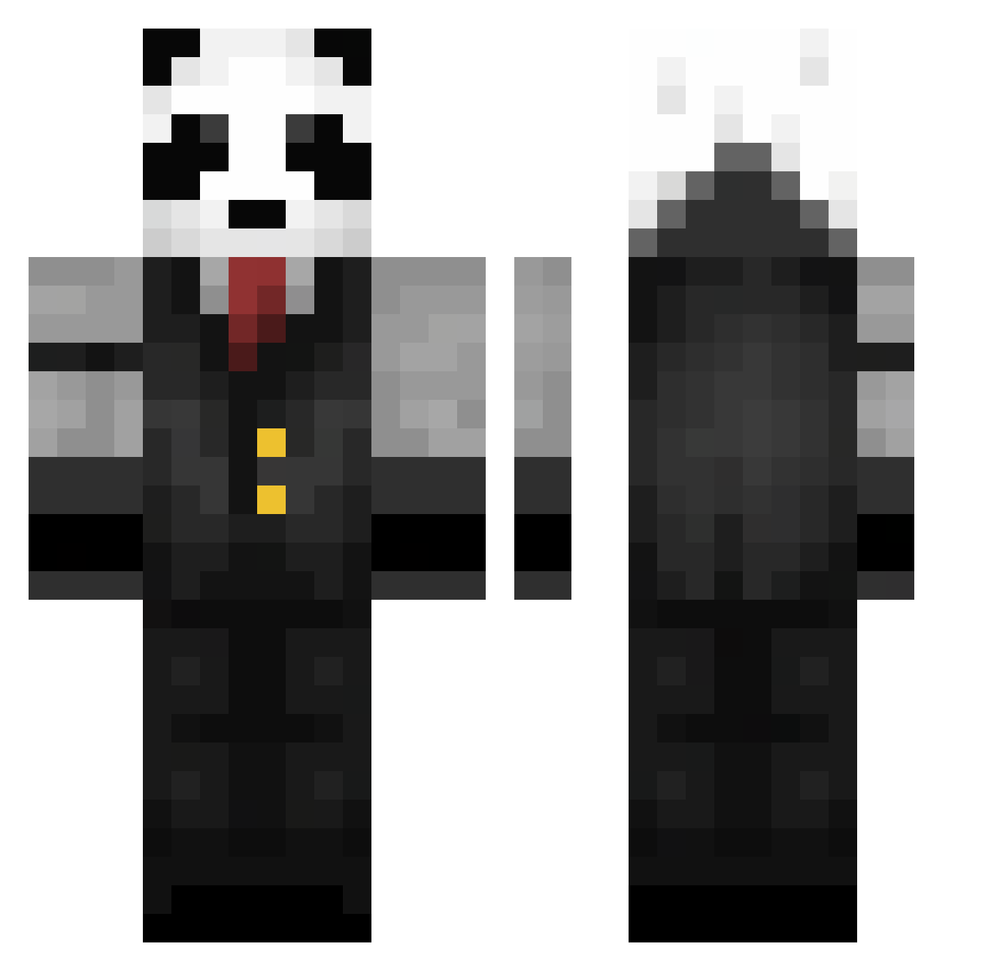 PurplePanda2655 Minecraft skin, front and back view