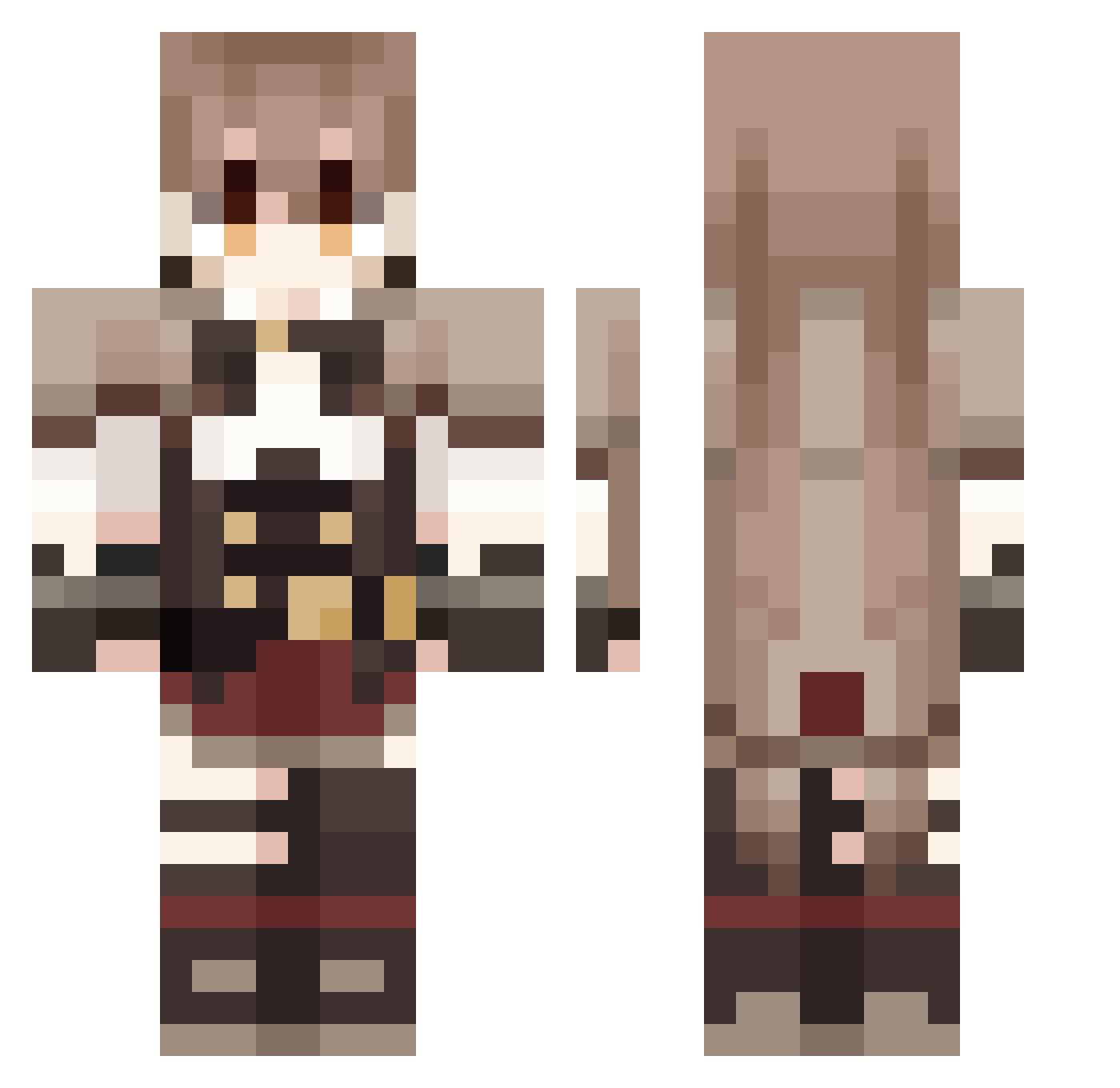 Robowolf2026 Minecraft skin, front and back view