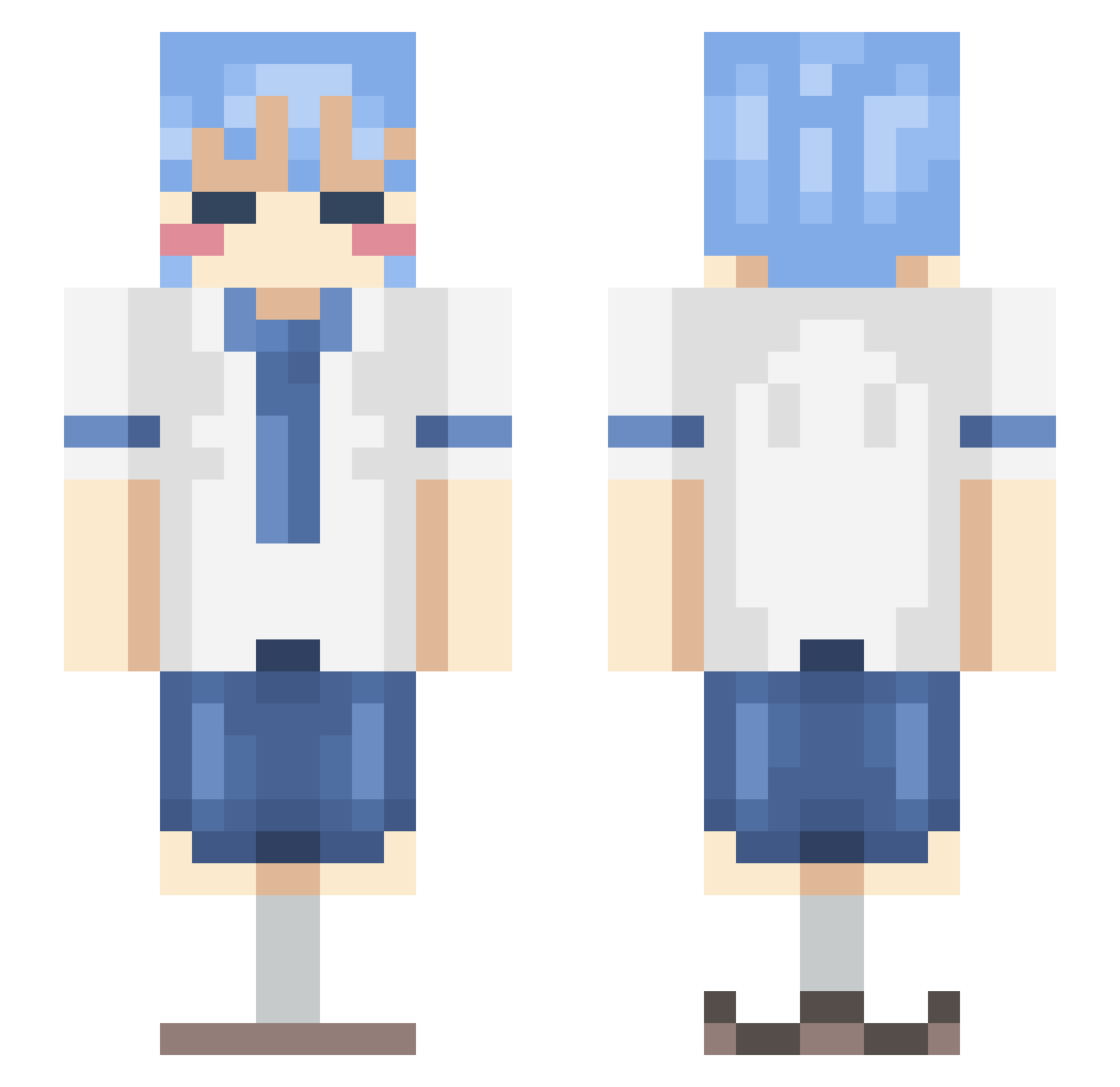 river618 Minecraft skin, front and back view