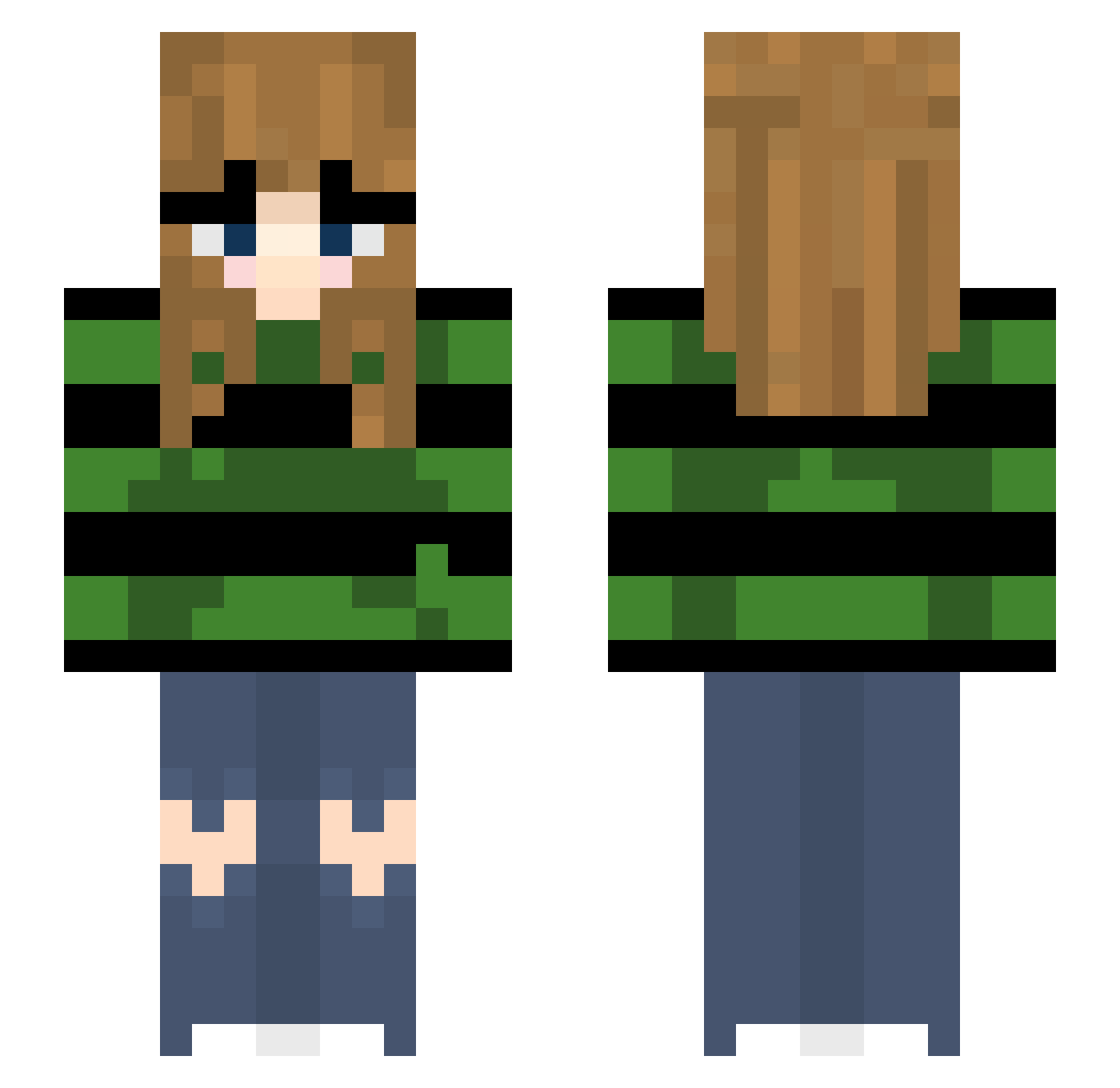 PollyPink32 Minecraft skin, front and back view