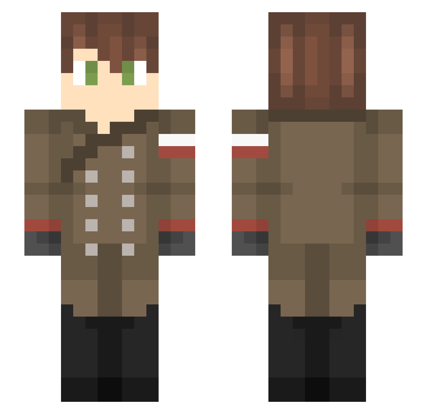 seener Minecraft skin, front and back view