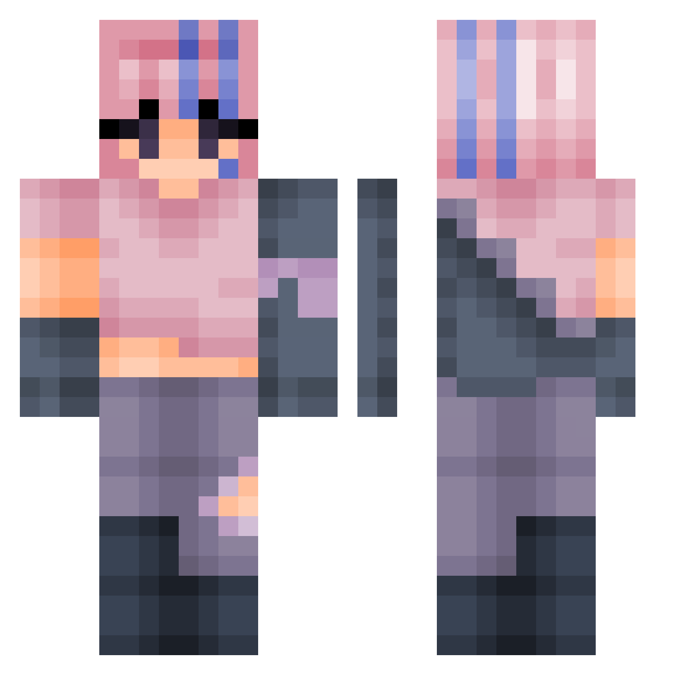 Rezeq_off Minecraft skin, front and back view