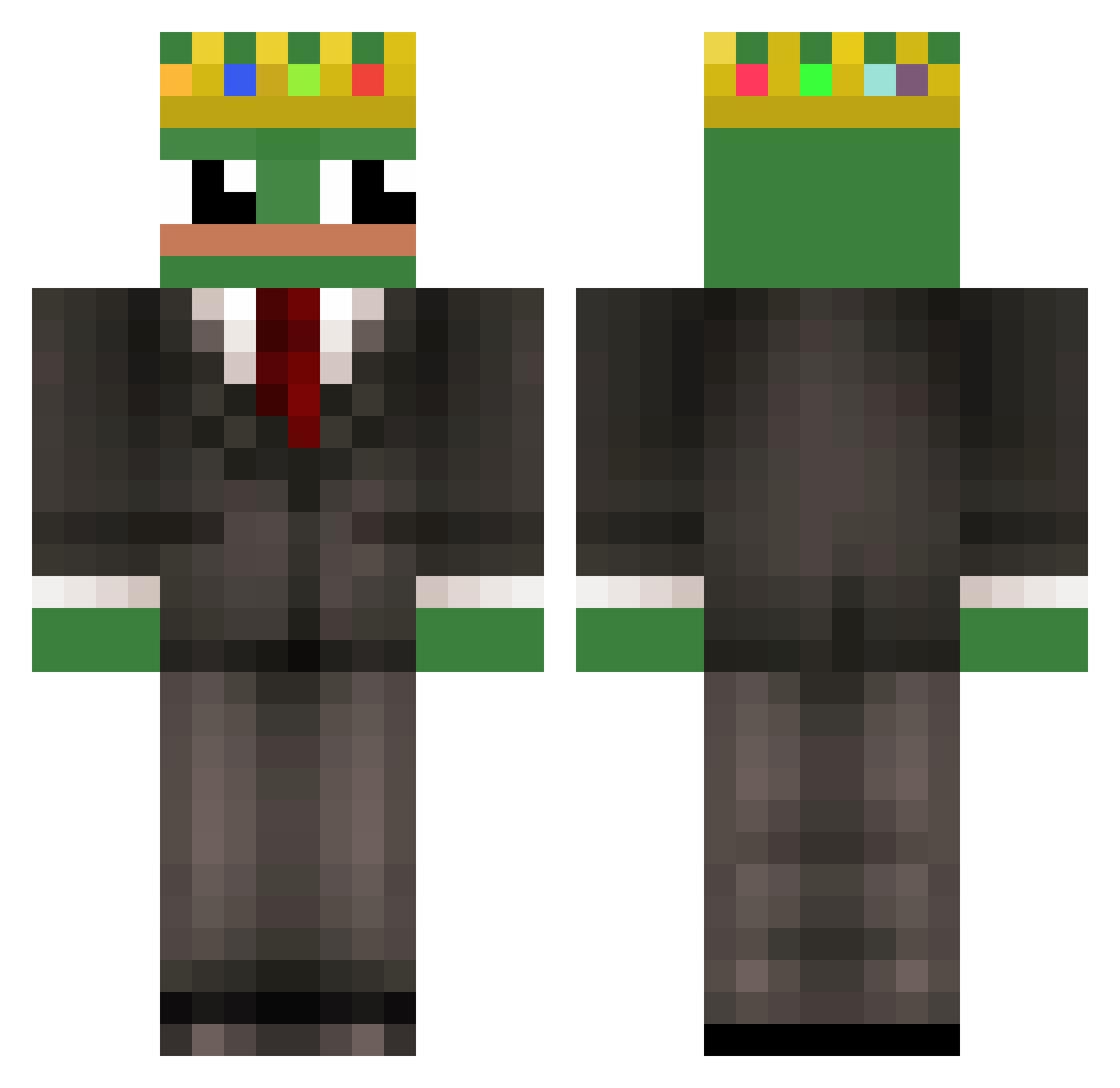 montanic Minecraft skin, front and back view
