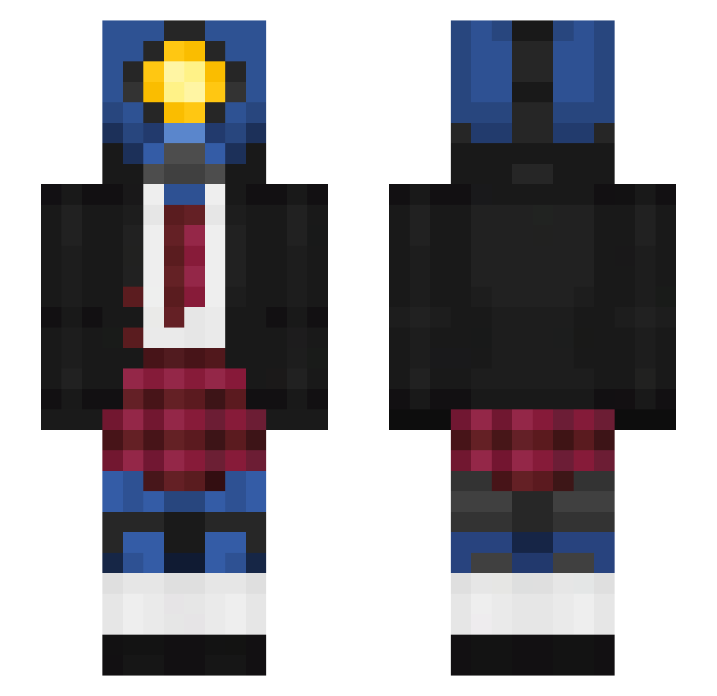 CompactPizza988 Minecraft skin, front and back view