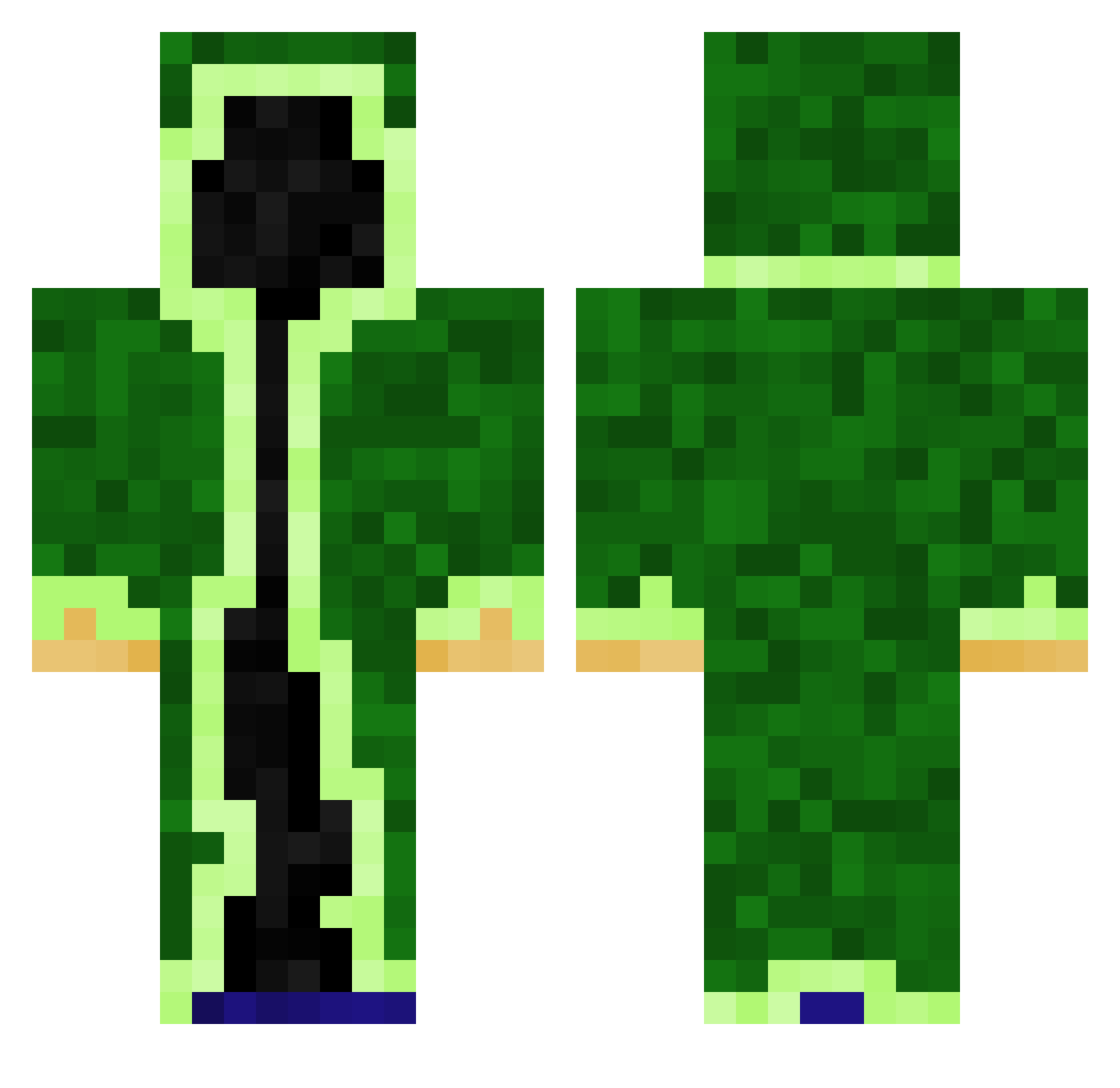 ScreechBird Minecraft skin, front and back view