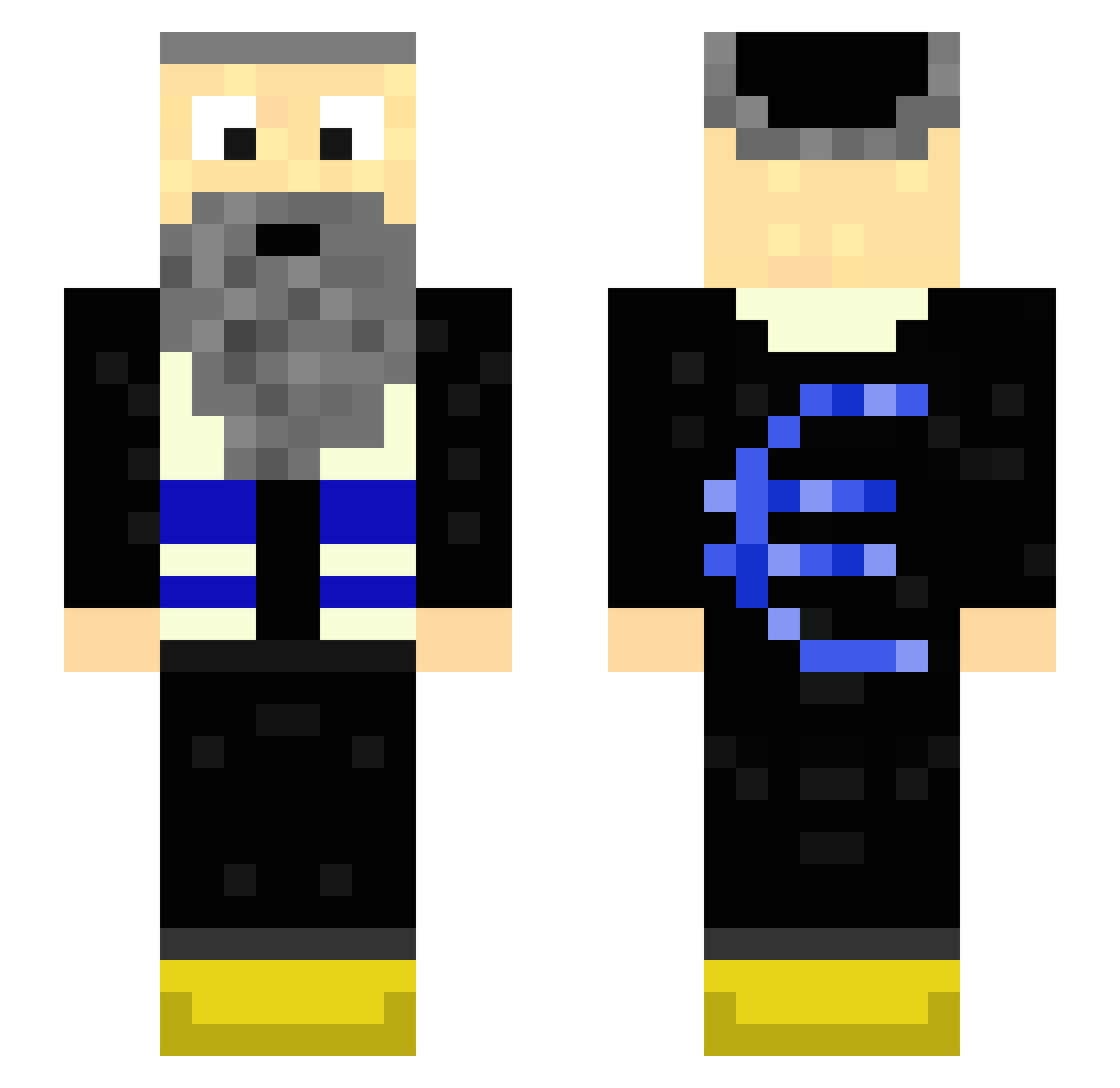 SlowWorm Minecraft skin, front and back view