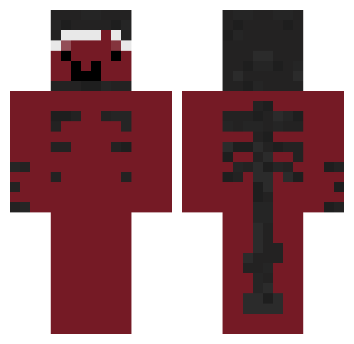Yuki_mcJava Minecraft skin, front and back view