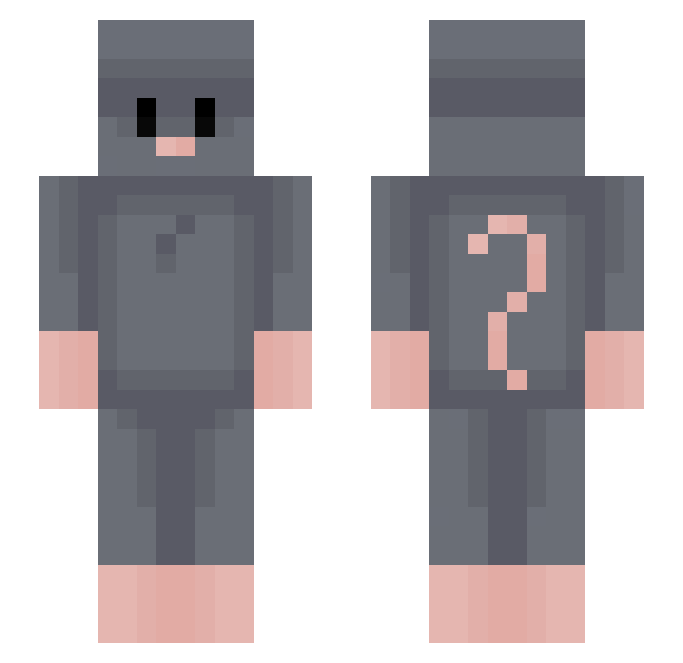 UndeadAtlas Minecraft skin, front and back view