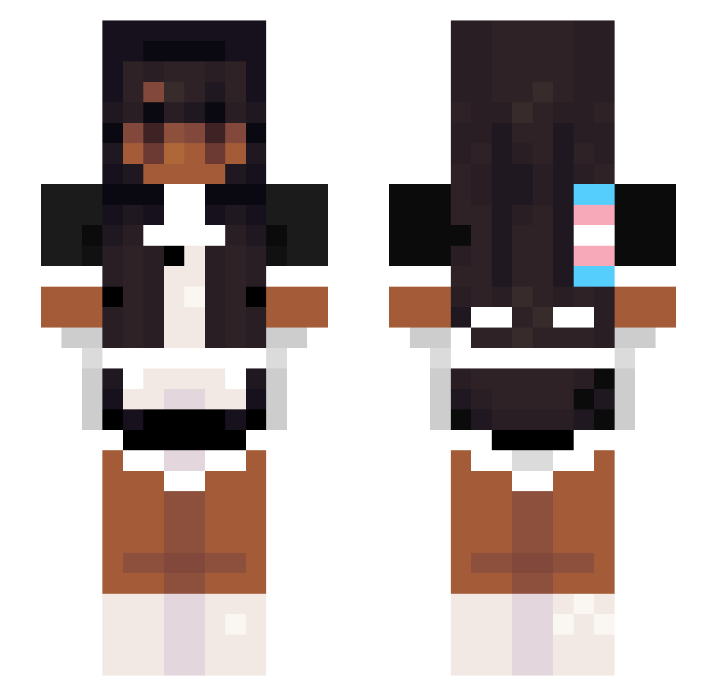 aolkersum Minecraft skin, front and back view