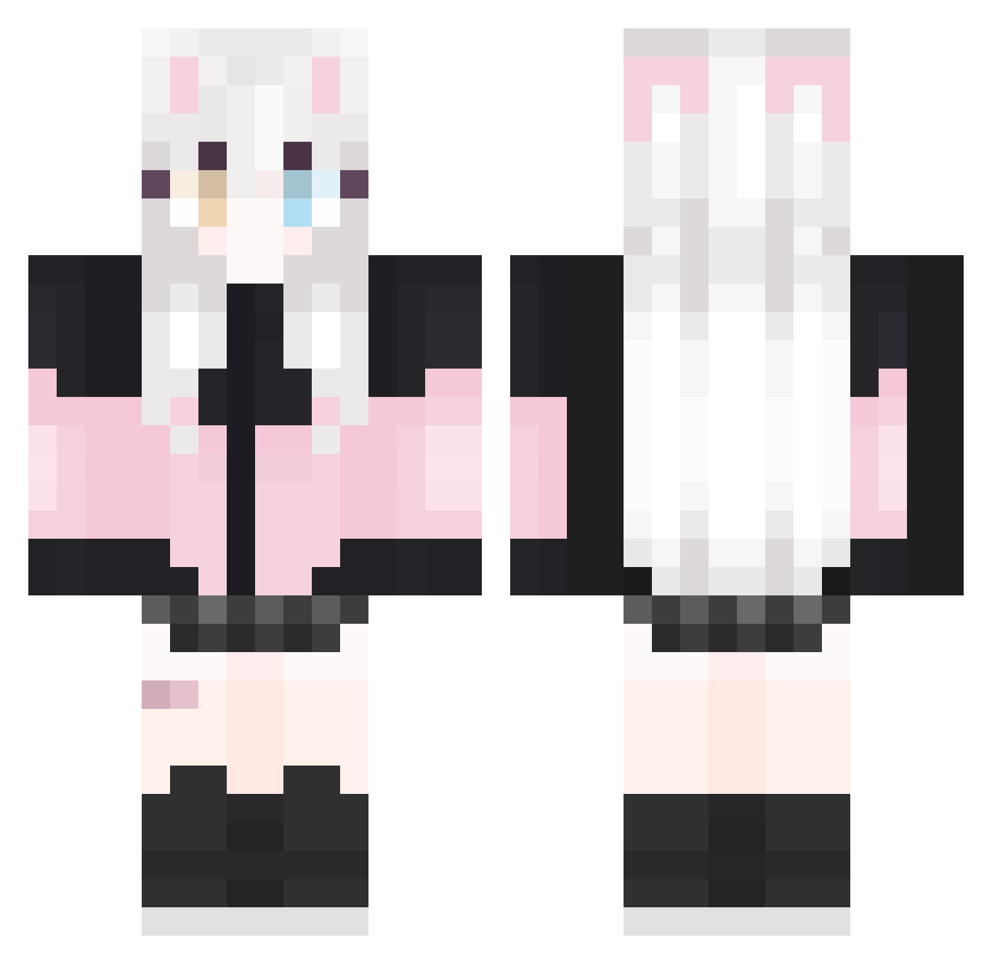blue0ade Minecraft skin, front and back view