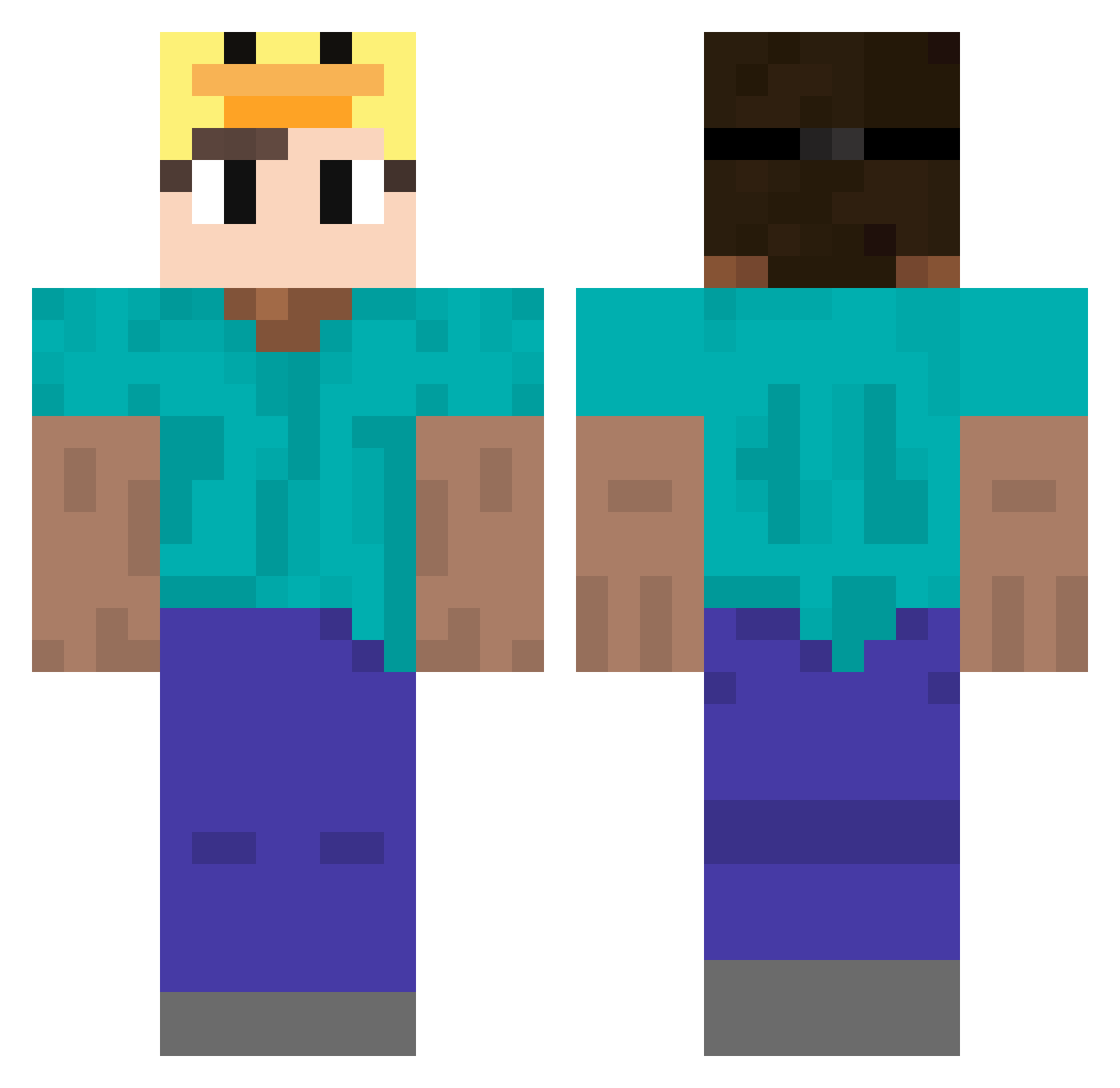 joinV2 Minecraft skin, front and back view