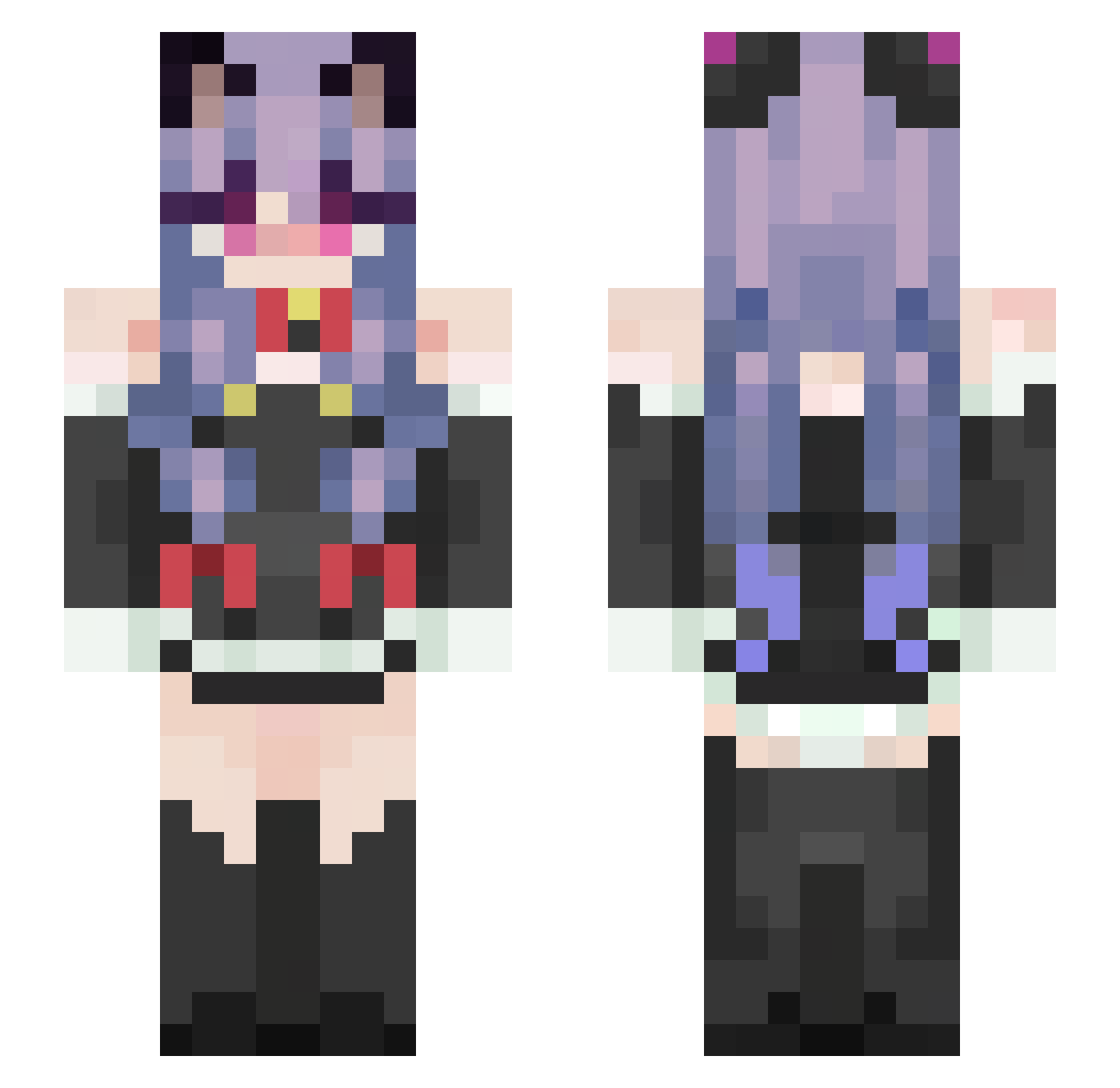 Lisa_niko Minecraft skin, front and back view