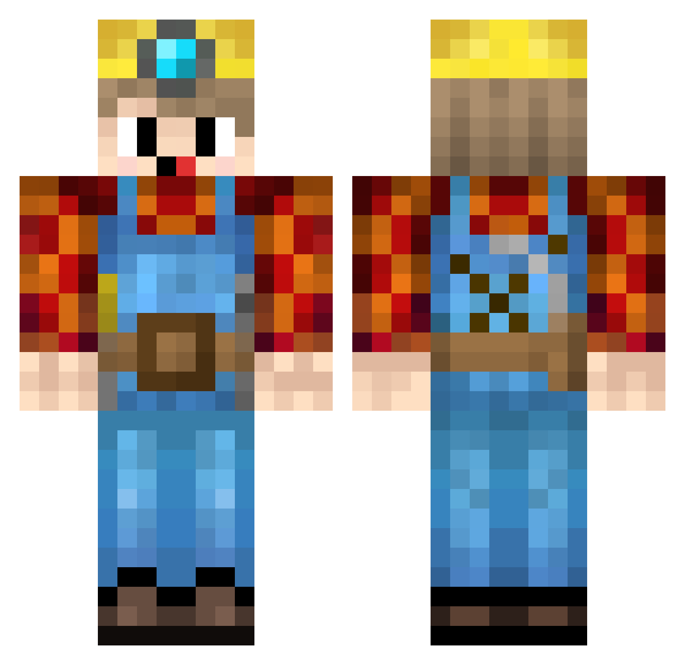 BetaPrinx Minecraft skin, front and back view