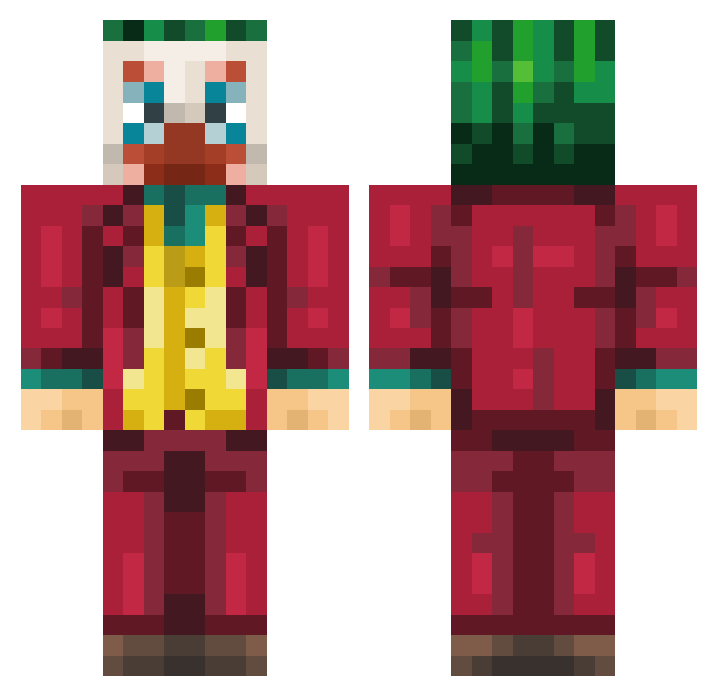 Dippshot_ Minecraft skin, front and back view