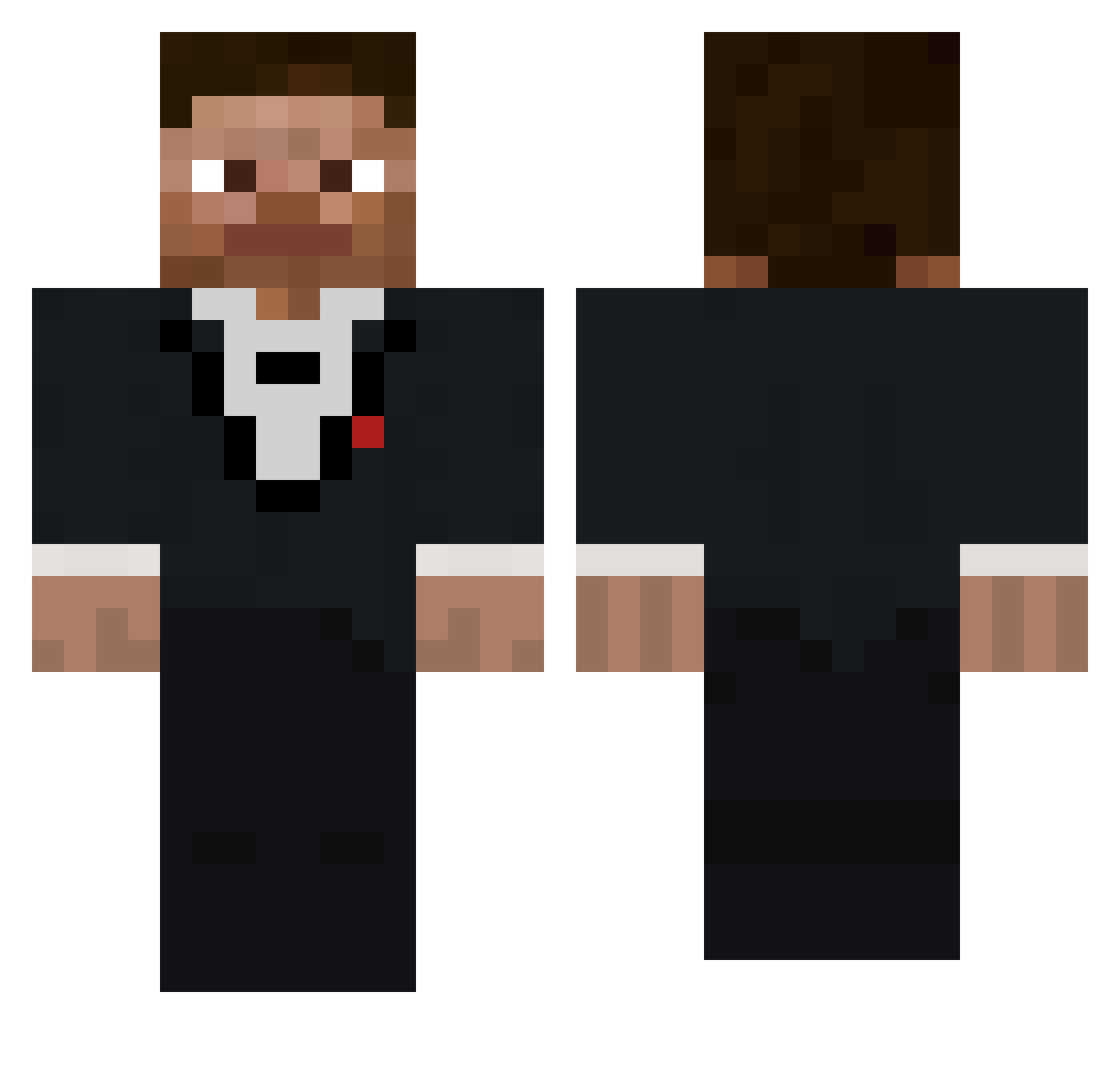Spag758 Minecraft skin, front and back view