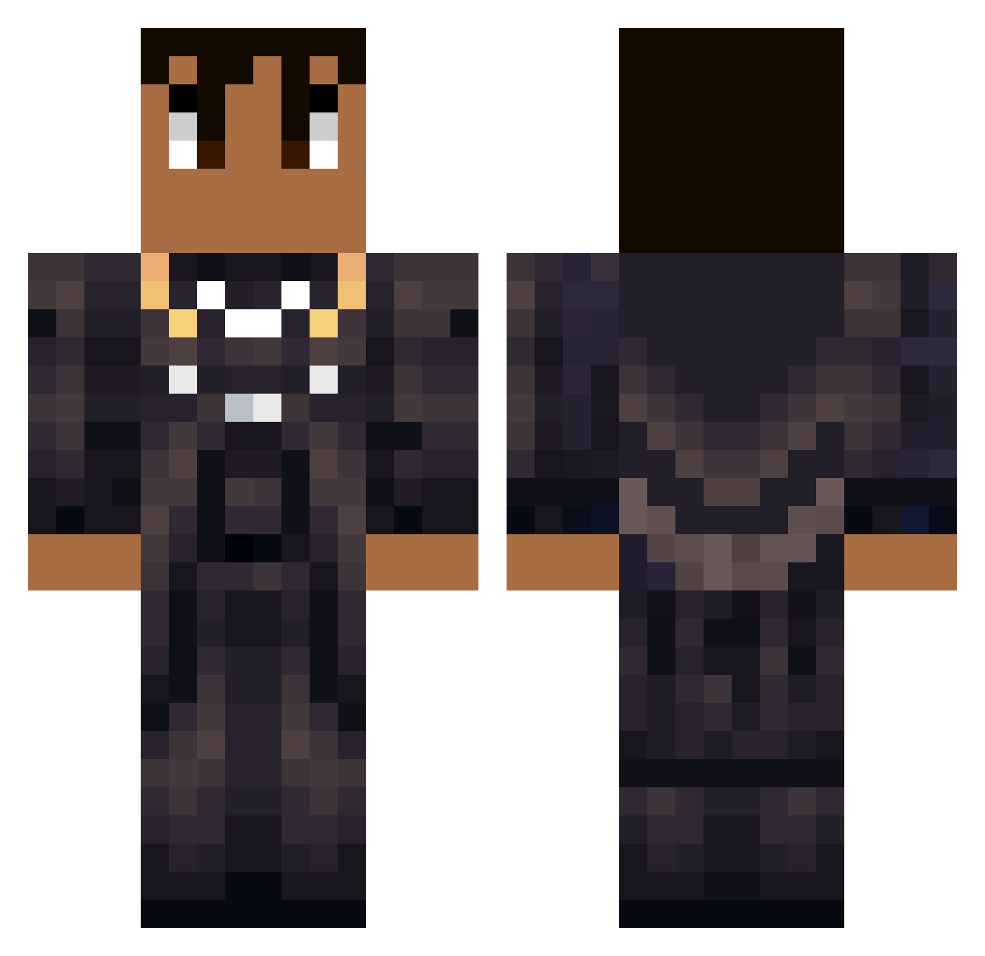 Kafhuu Minecraft skin, front and back view