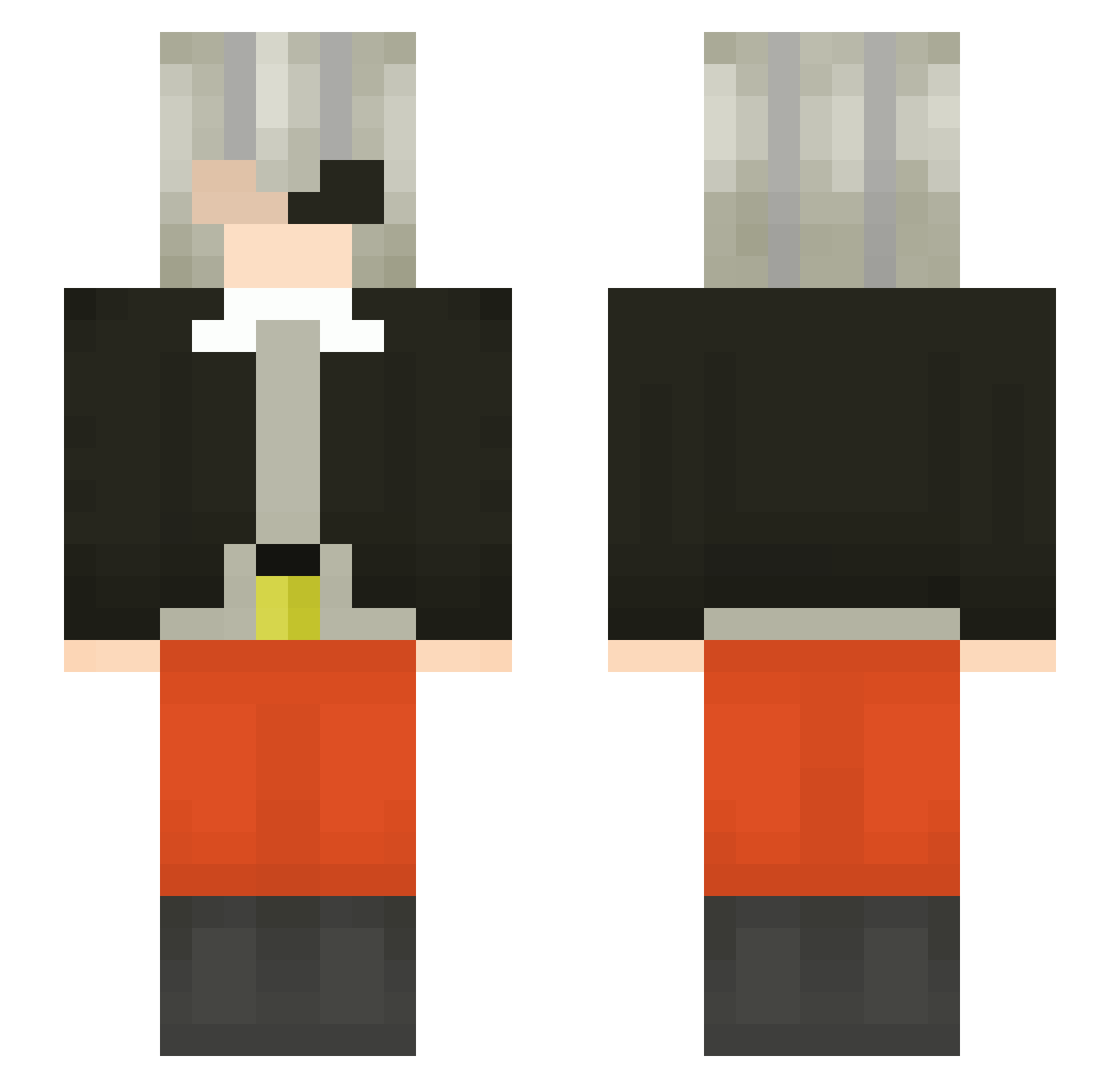 ShieSmile Minecraft skin, front and back view
