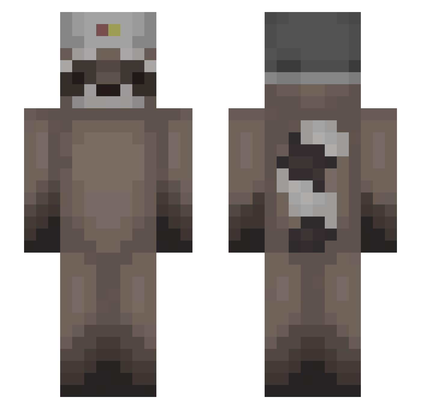 BippXen Minecraft skin, front and back view