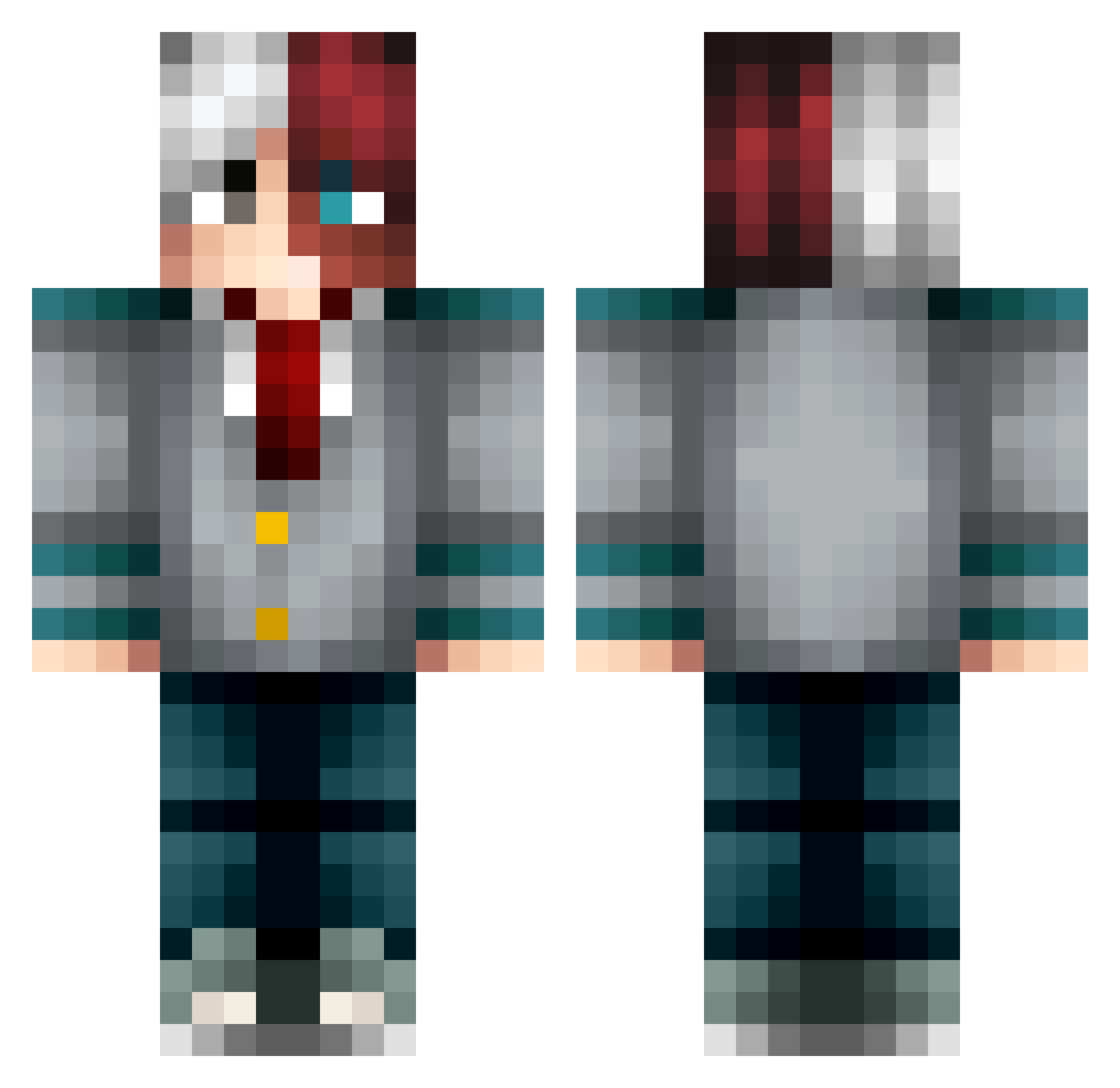 swAUMpie Minecraft skin, front and back view