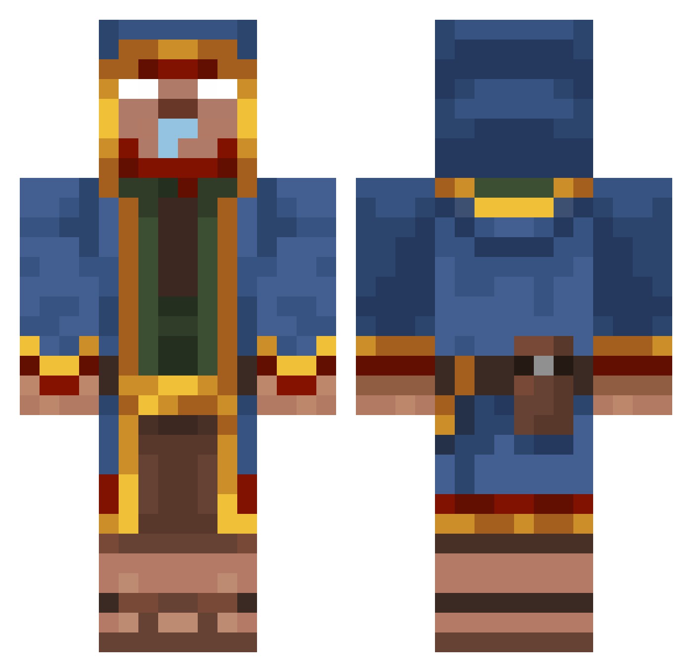 HulkkingCratos Minecraft skin, front and back view