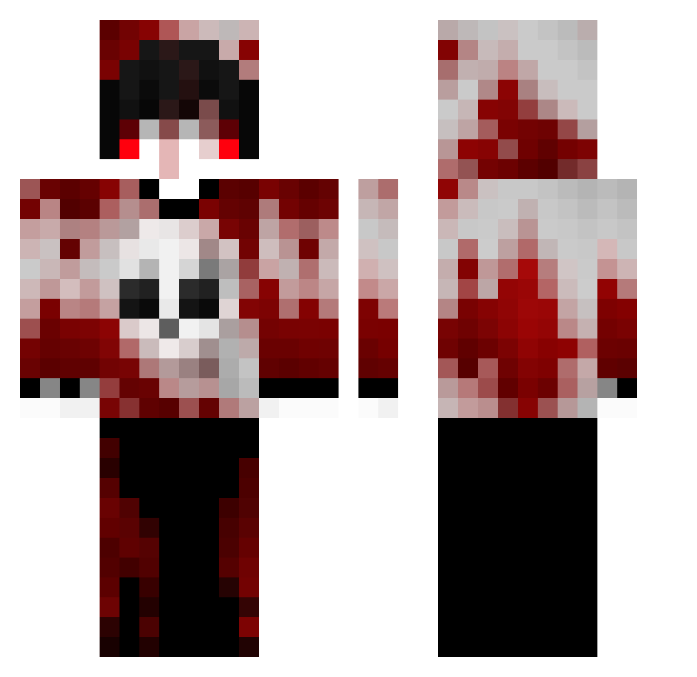 Tertinus Minecraft skin, front and back view