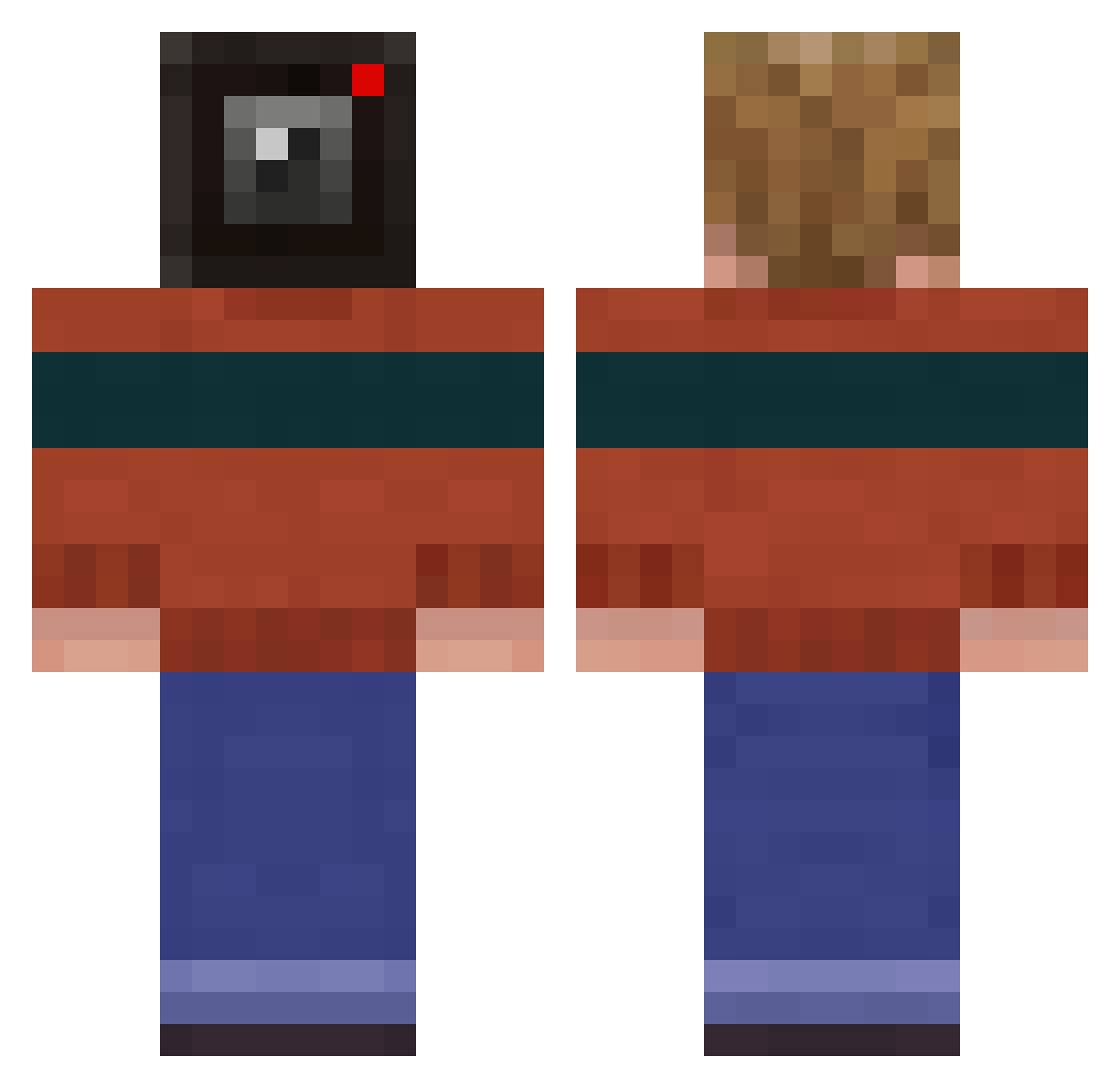 I4Bartender Minecraft skin, front and back view