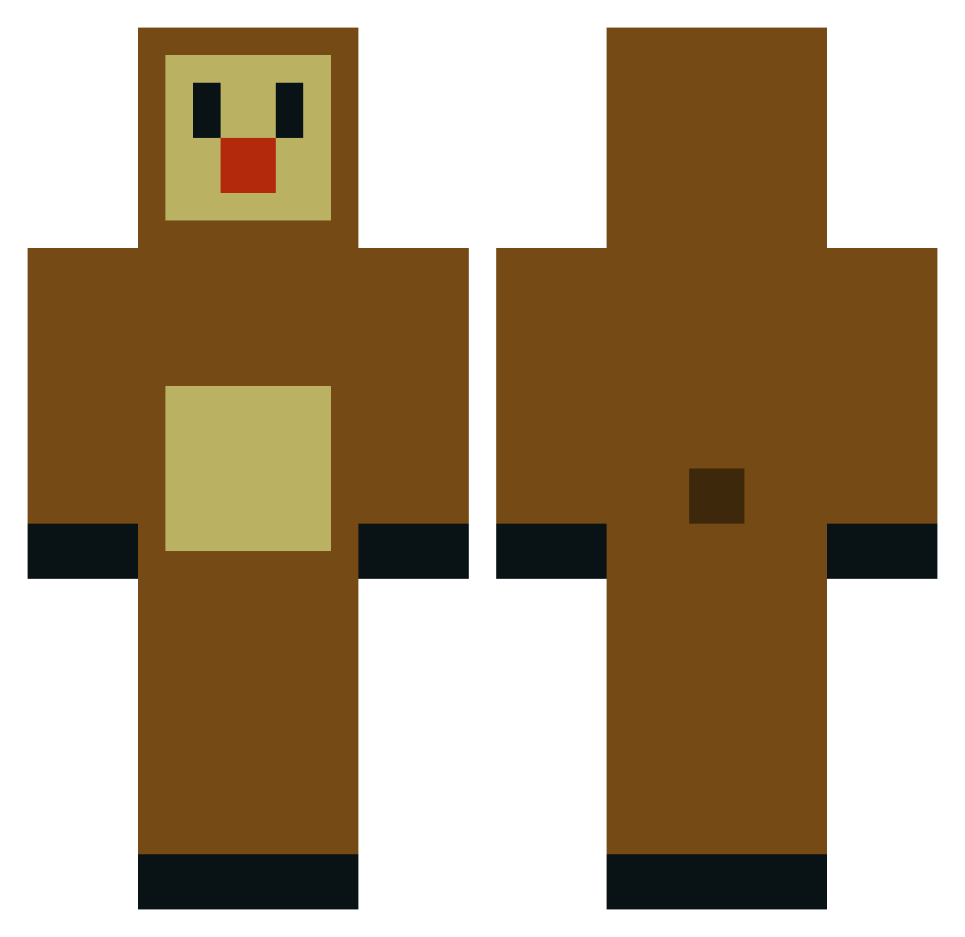 nilgai Minecraft skin, front and back view