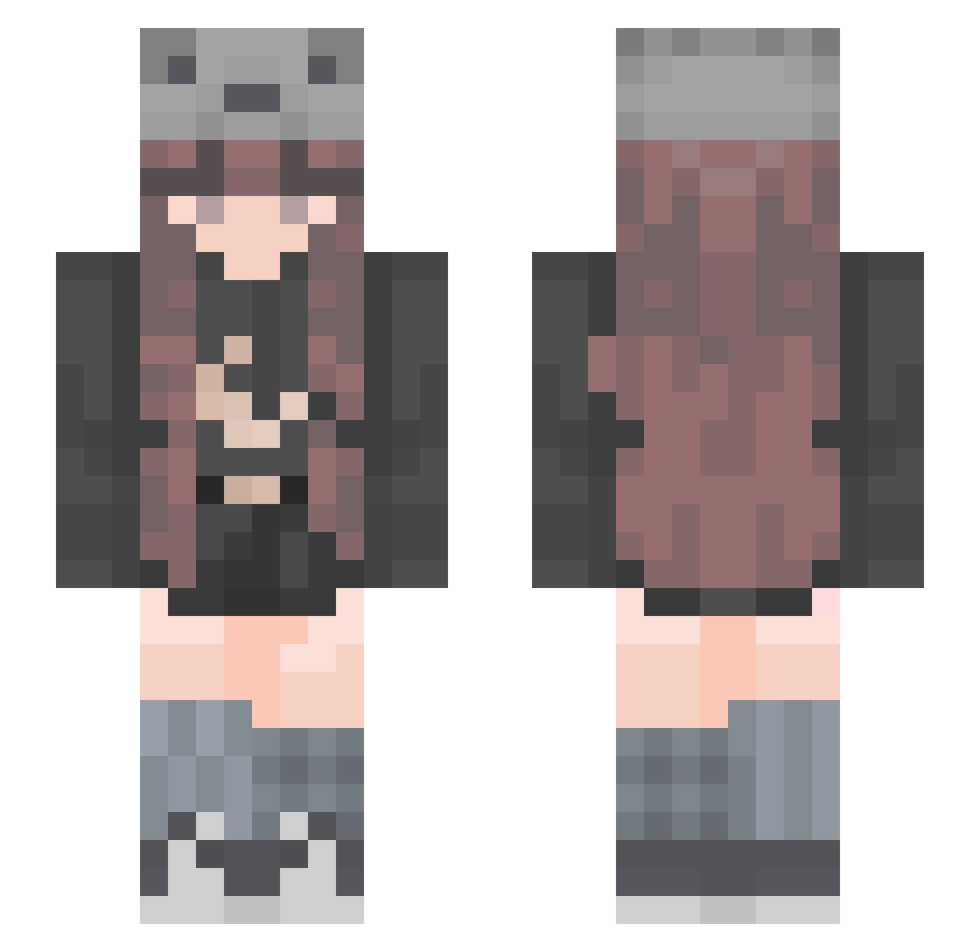 moonxbear Minecraft skin, front and back view
