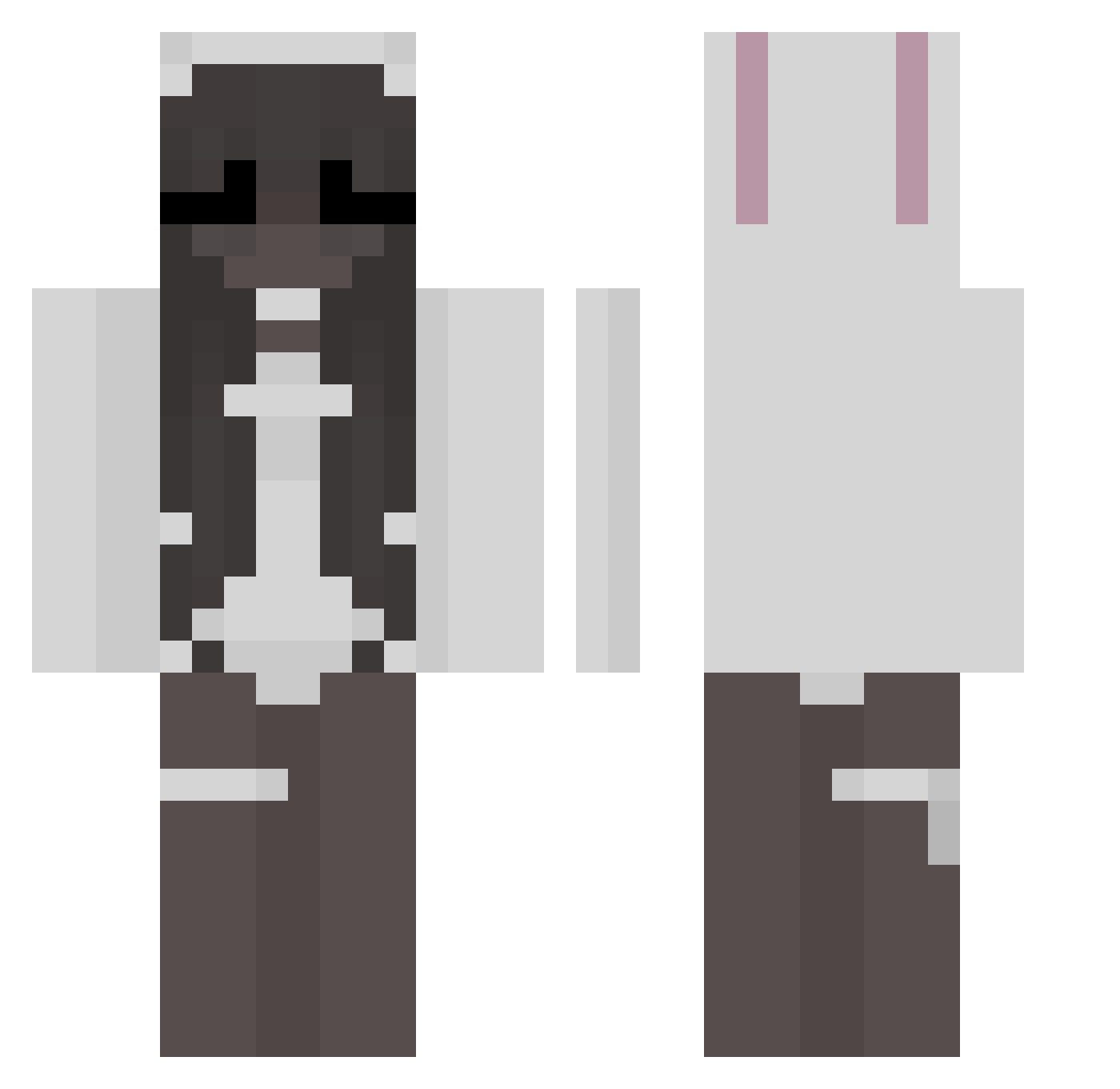 alp1o Minecraft skin, front and back view