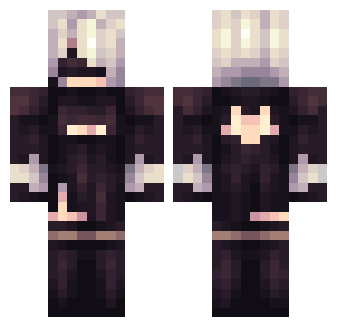 LrdNommington Minecraft skin, front and back view