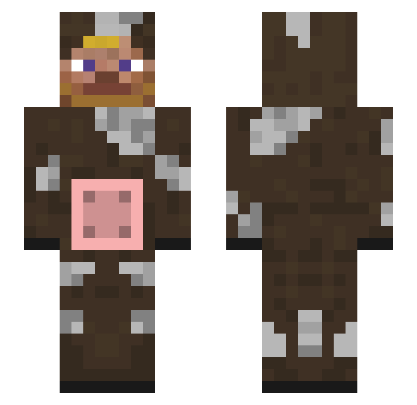 Purp1eo Minecraft skin, front and back view