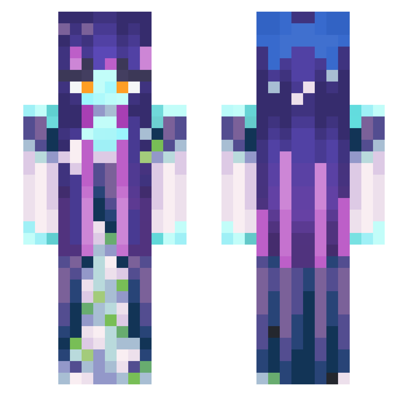 iweester62 Minecraft skin, front and back view