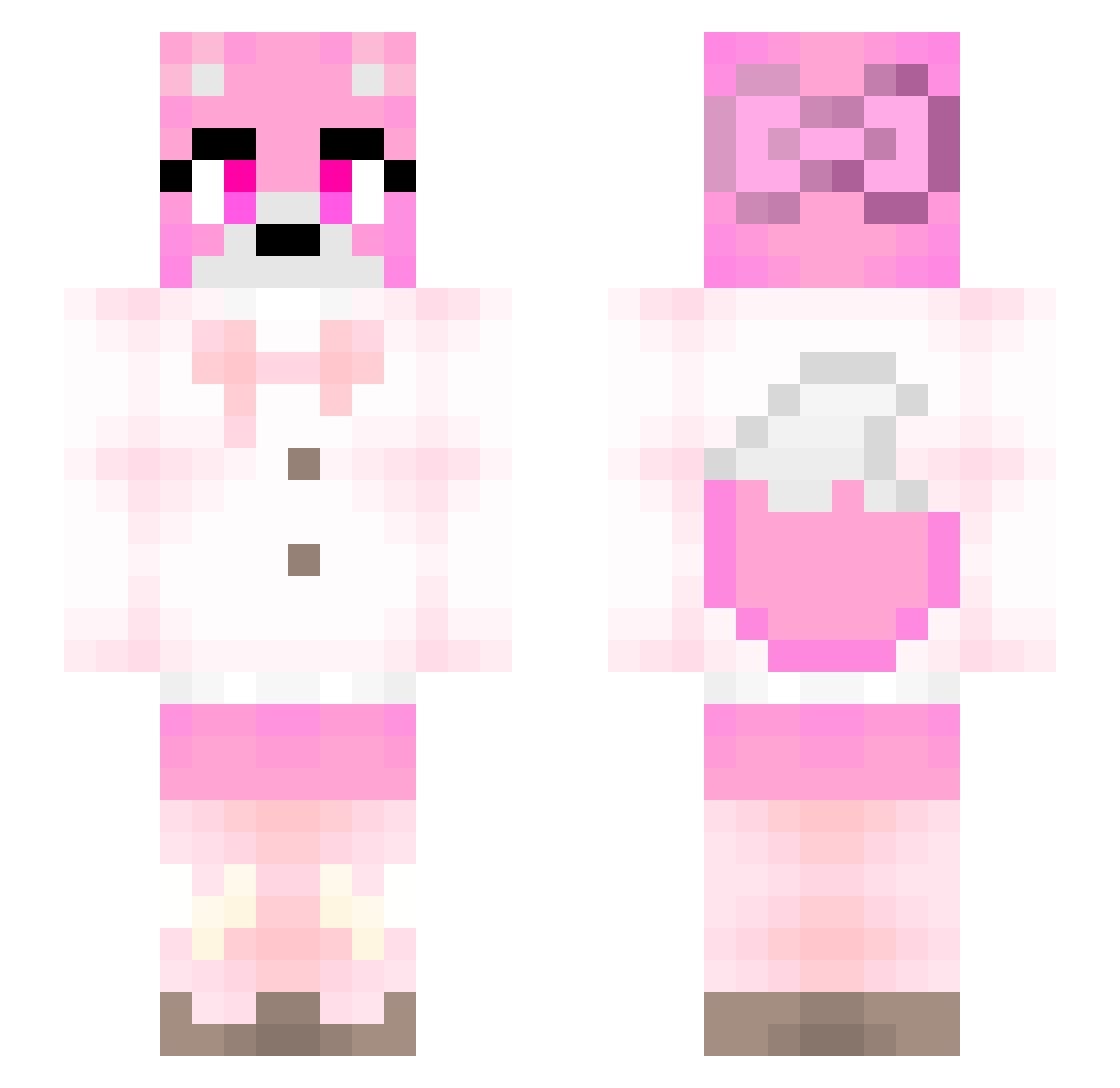 TheGoldenFoxy Minecraft skin, front and back view