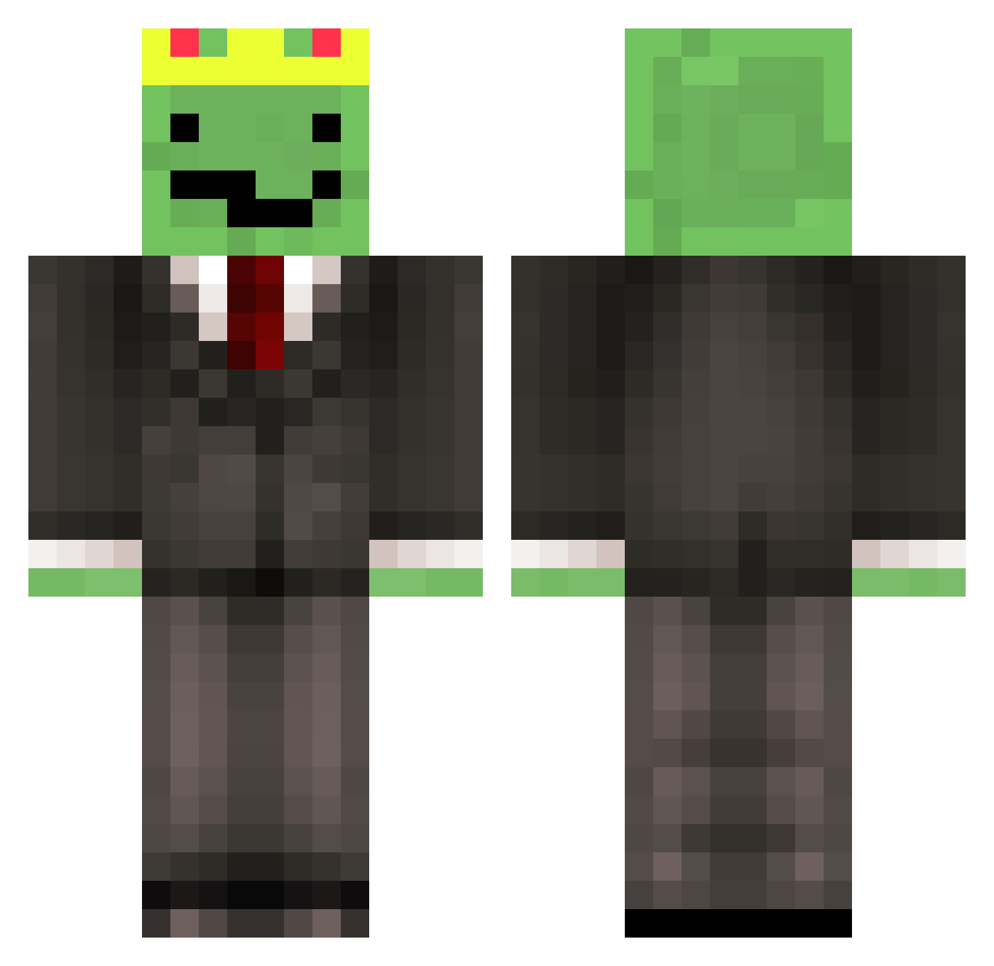 V3XX0N Minecraft skin, front and back view