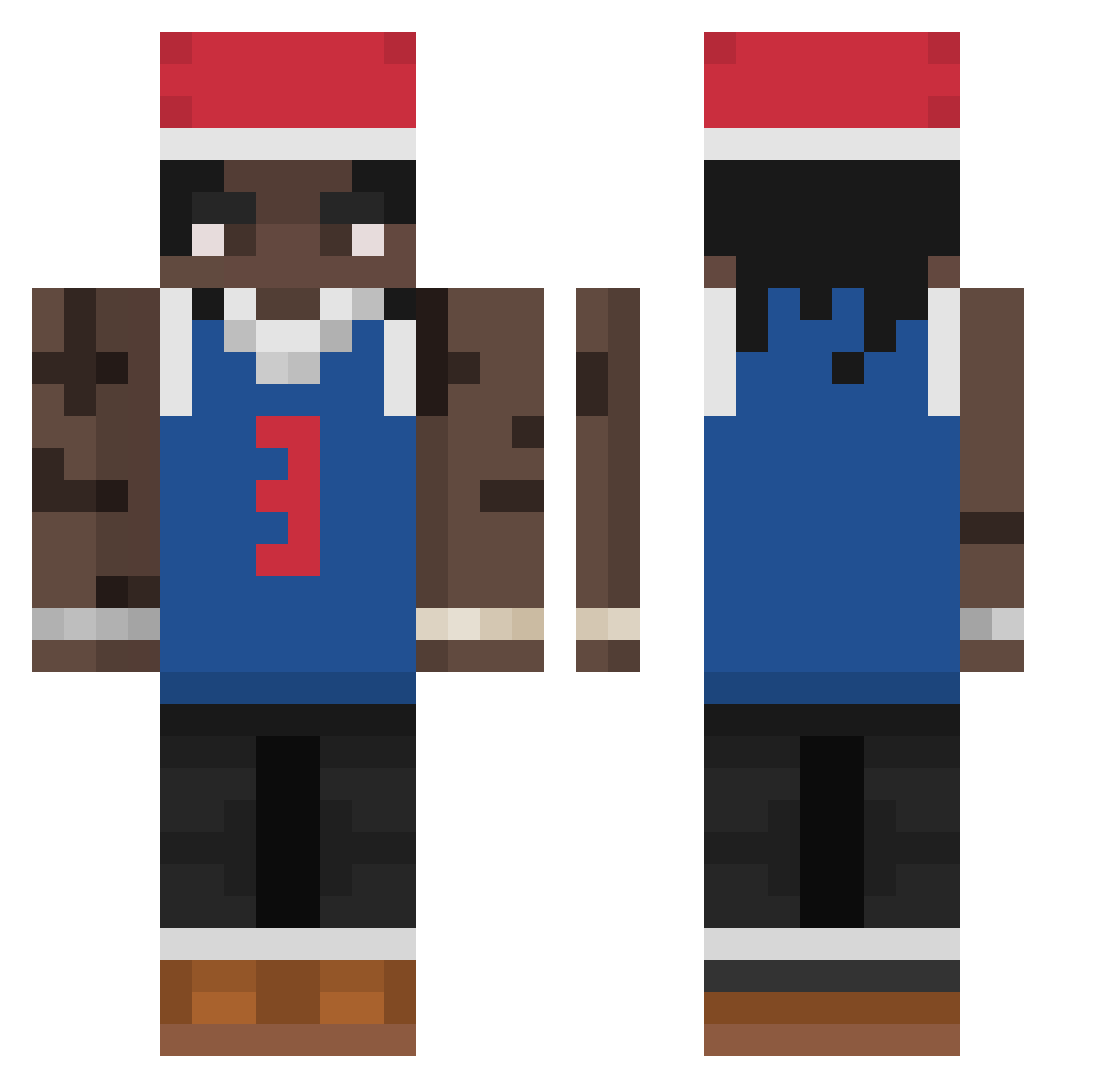 ThePachi Minecraft skin, front and back view