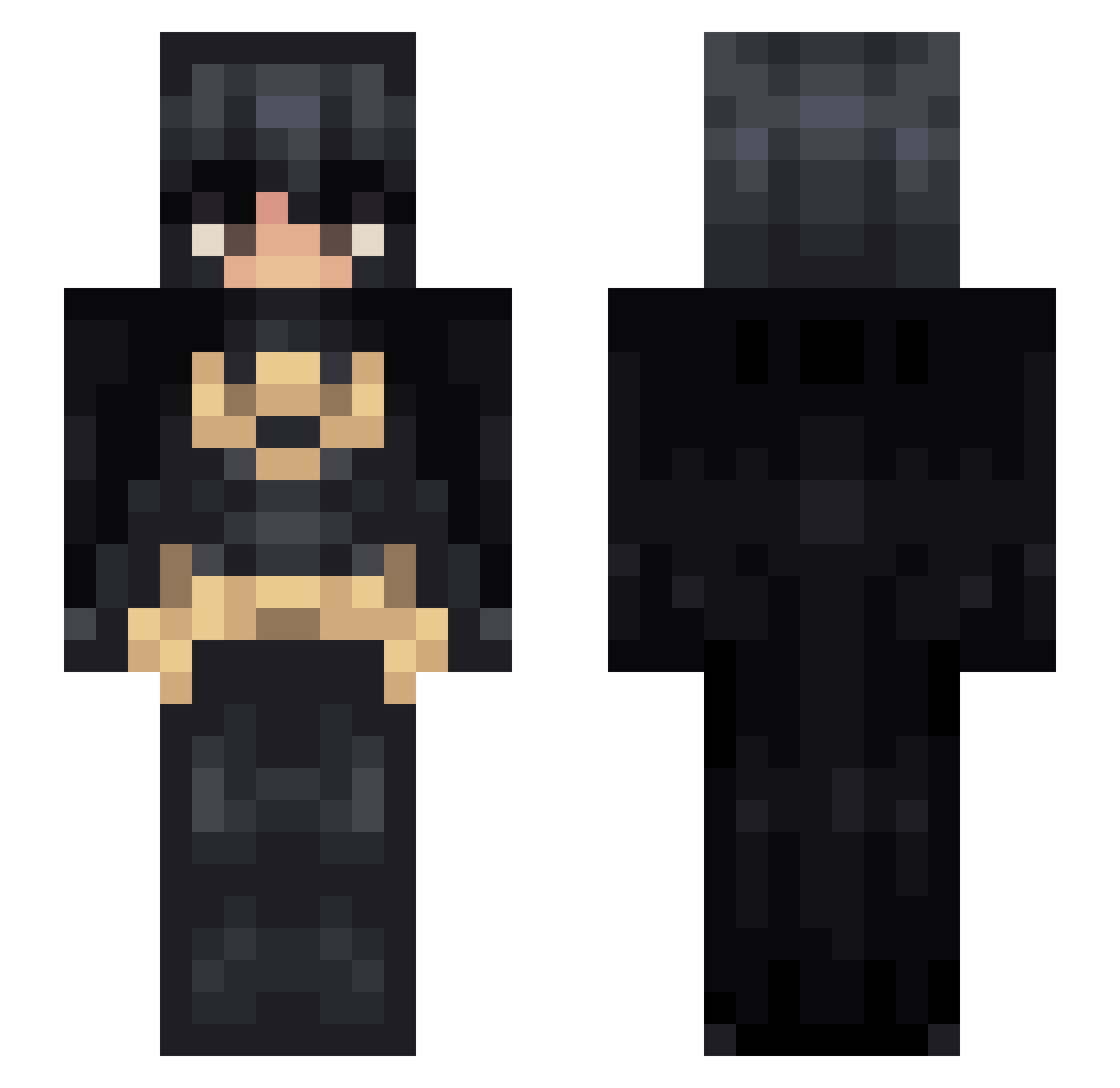 VerCla Minecraft skin, front and back view