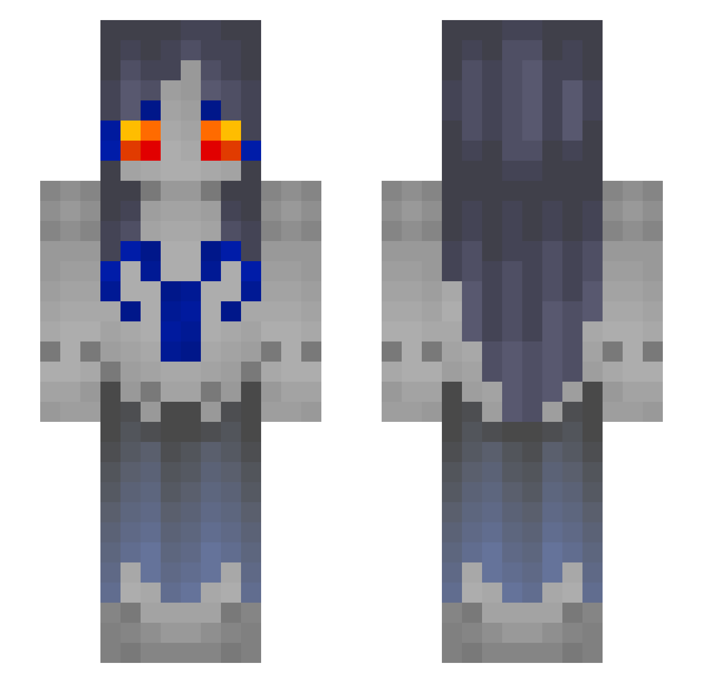 Burbonn Minecraft skin, front and back view