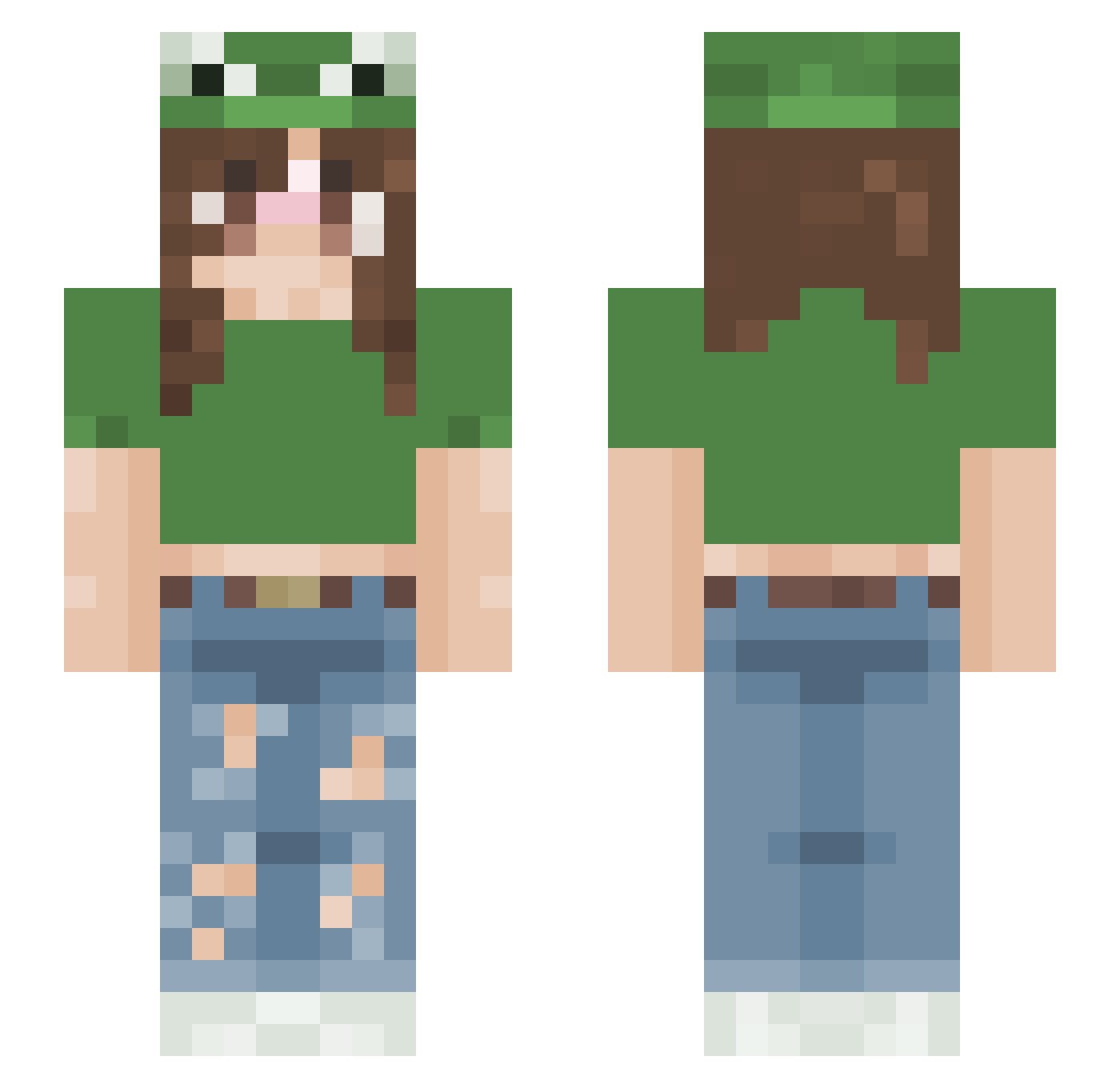 JudithA Minecraft skin, front and back view