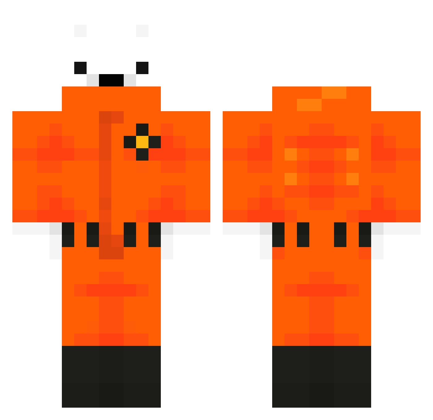 Oryzta Minecraft skin, front and back view