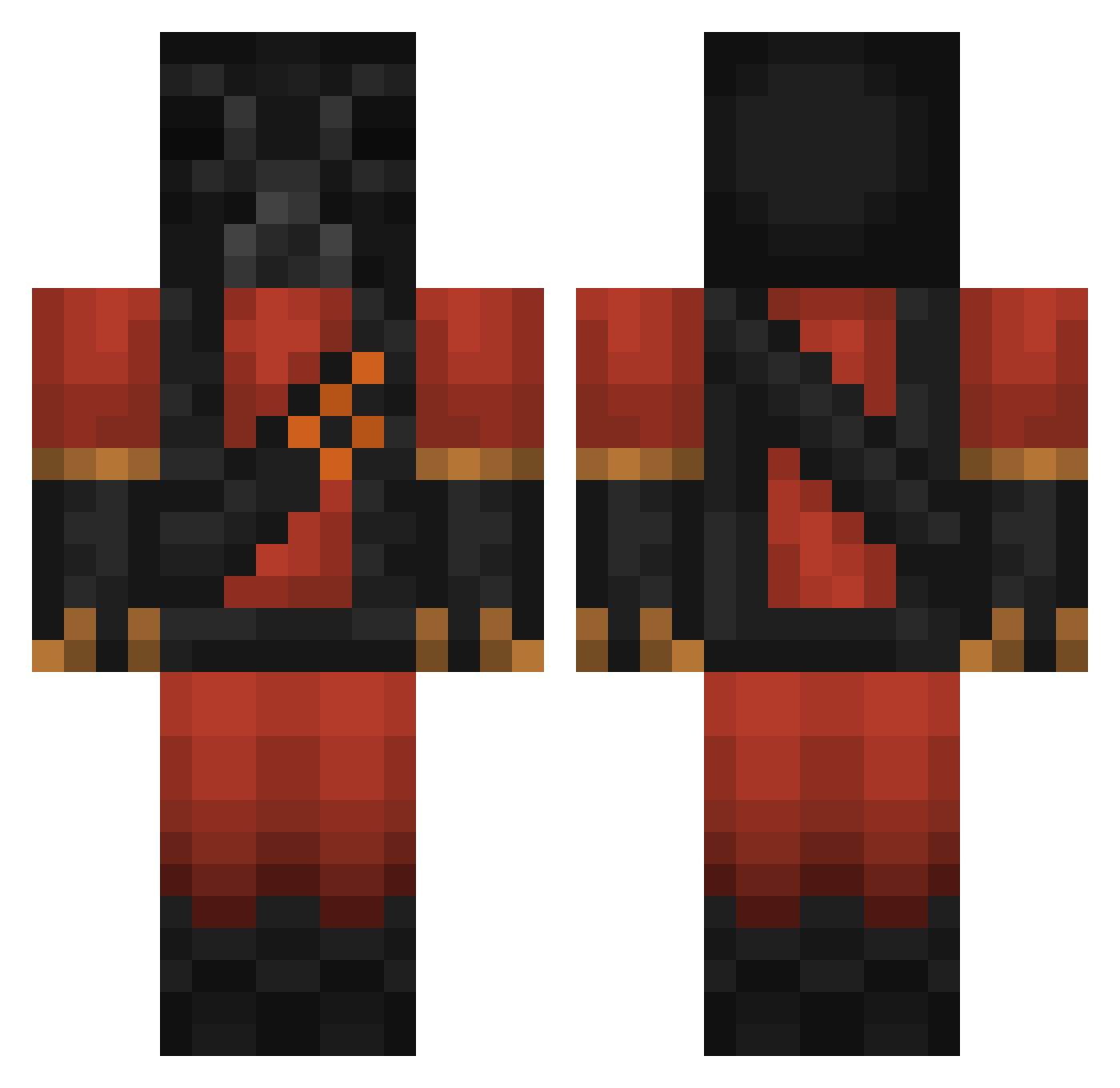 Tarbiflette Minecraft skin, front and back view