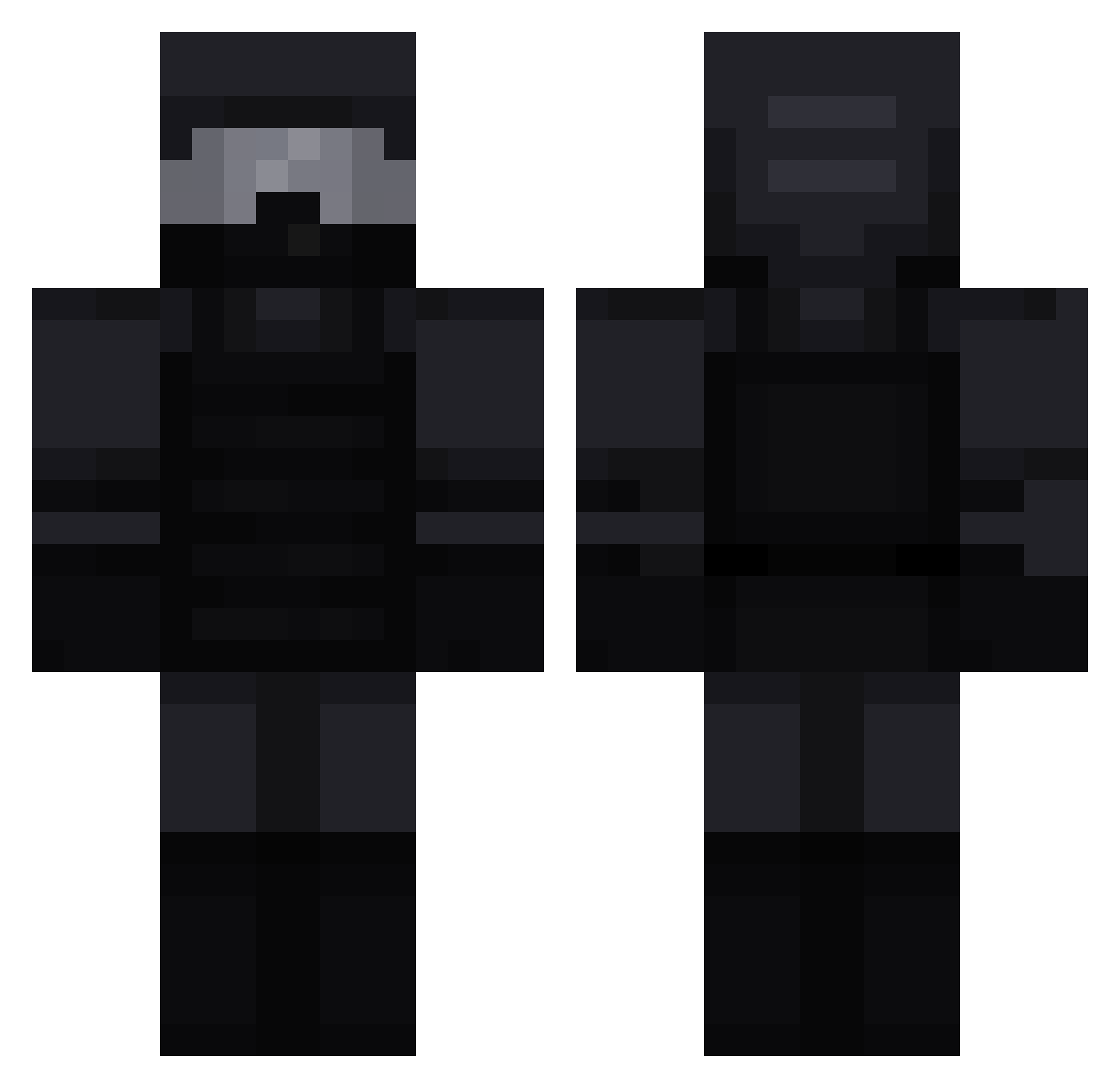 PredaHori Minecraft skin, front and back view
