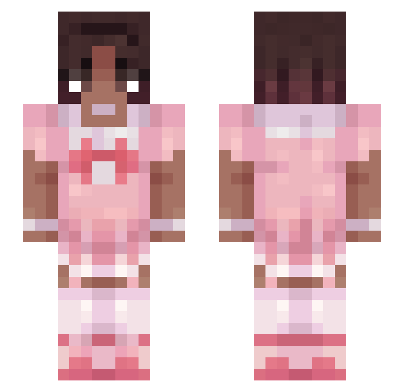 Venita Minecraft skin, front and back view